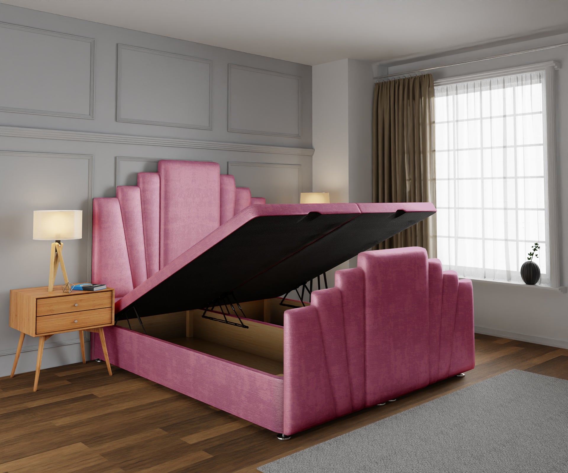 Knightsbridge Ottoman Storage Divan Bed Base And Headboard With Footboard