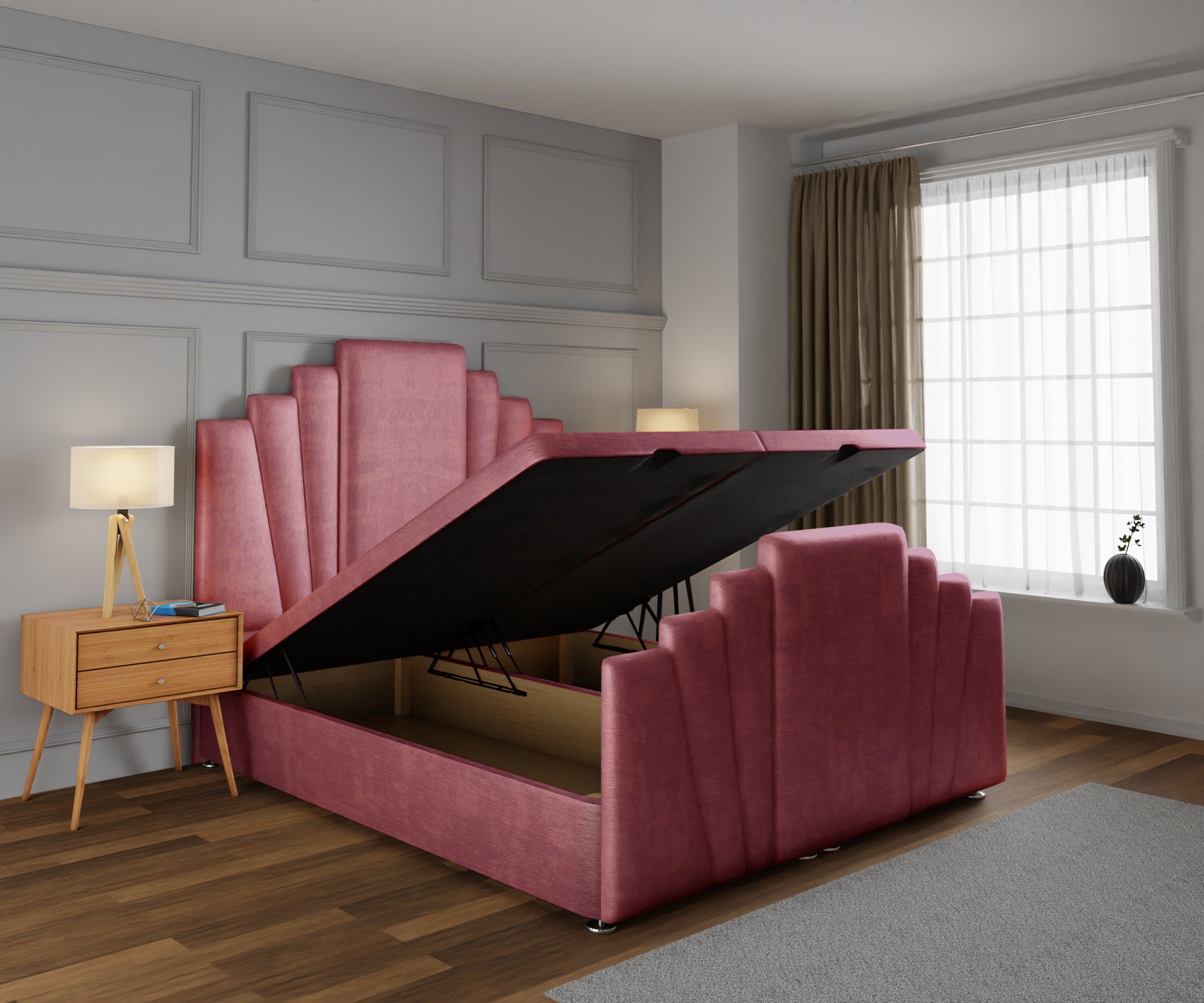 Knightsbridge Ottoman Storage Divan Bed Base And Headboard With Footboard