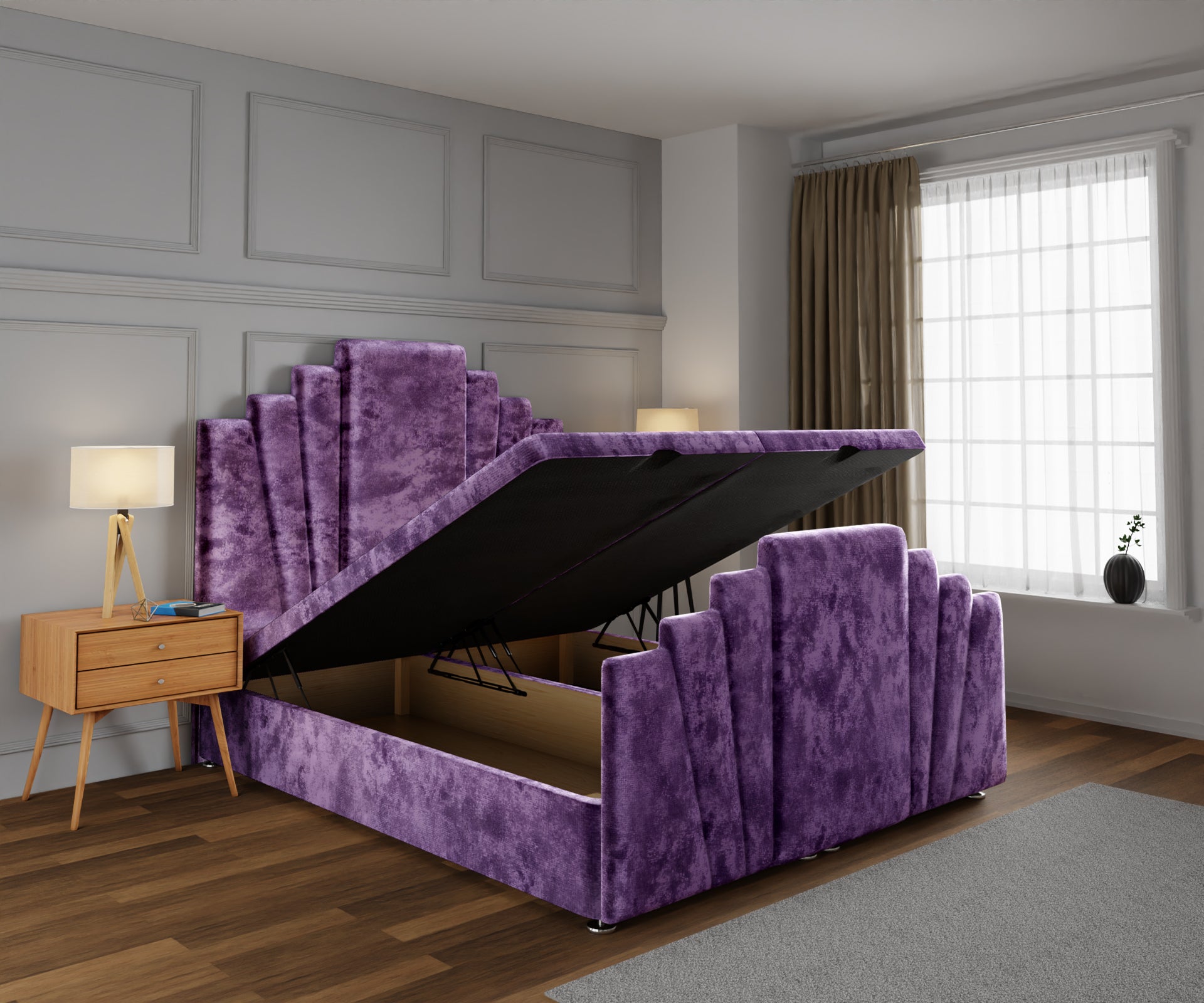 Knightsbridge Ottoman Storage Divan Bed Base And Headboard With Footboard