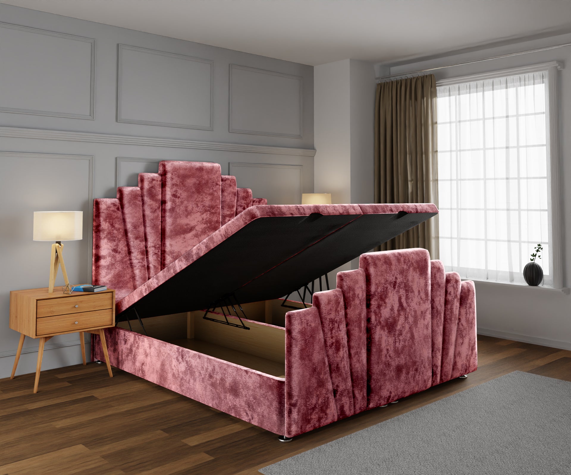 Knightsbridge Ottoman Storage Divan Bed Base And Headboard With Footboard