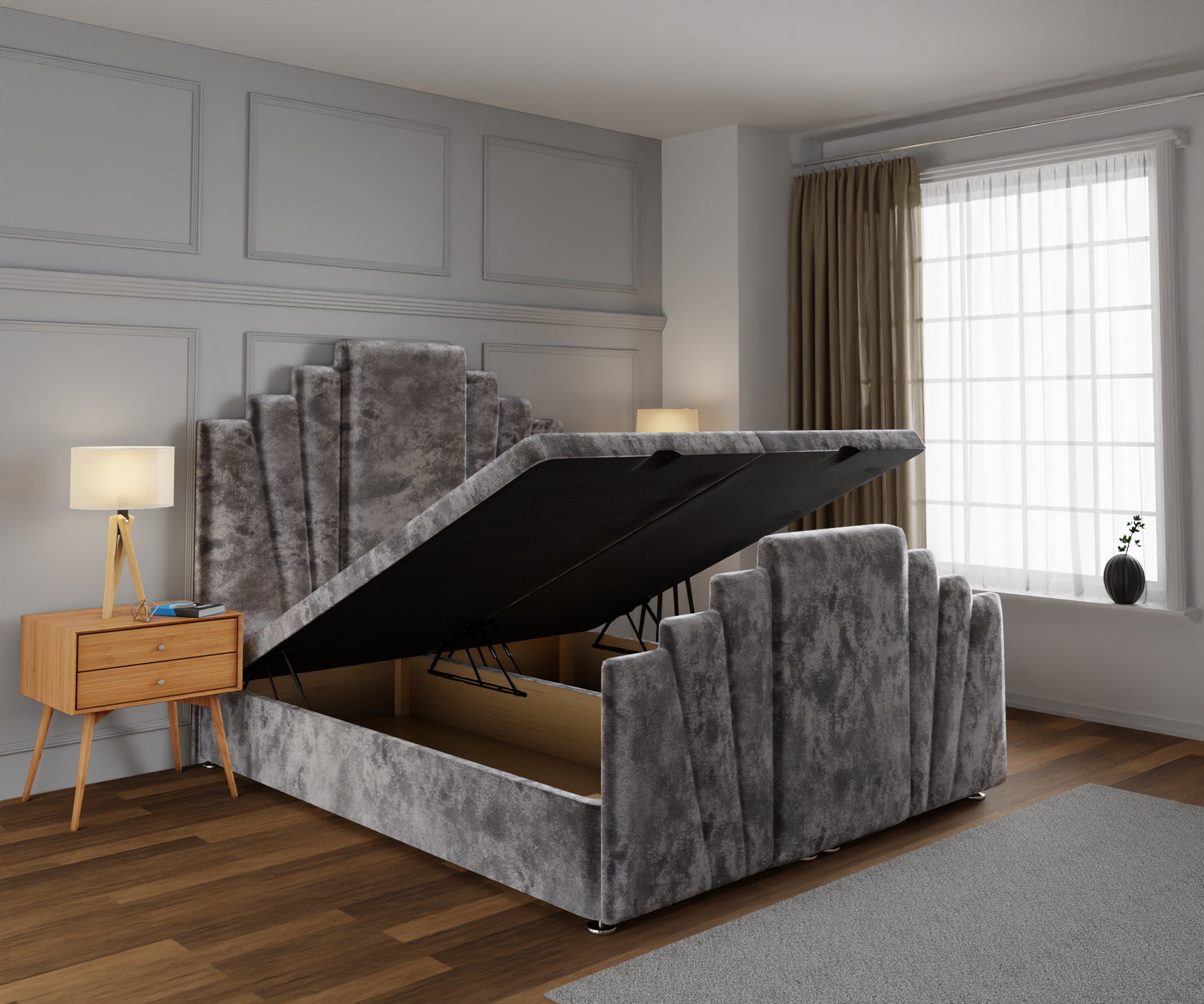 Knightsbridge Ottoman Storage Divan Bed Base And Headboard With Footboard