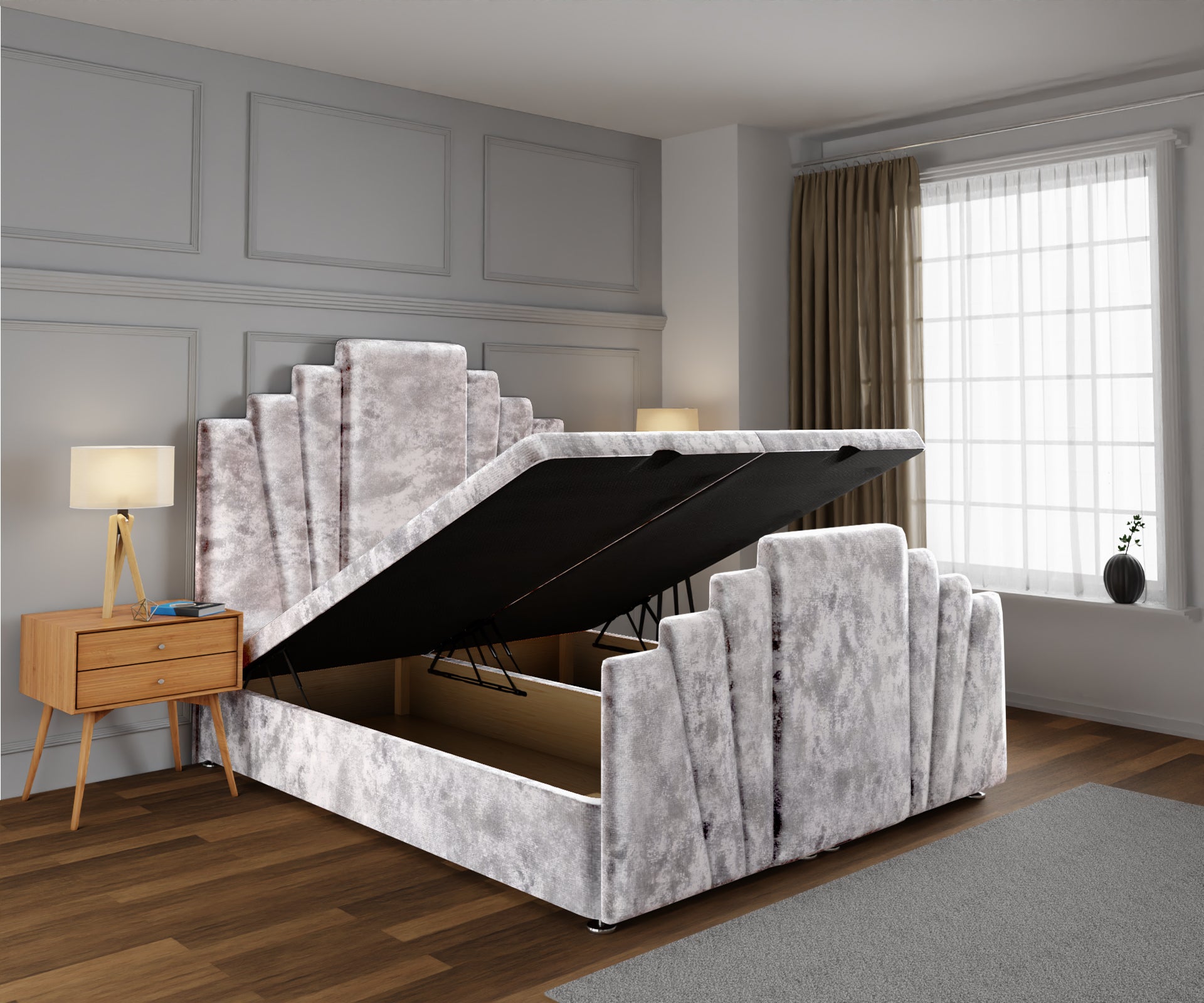 Knightsbridge Ottoman Storage Divan Bed Base And Headboard With Footboard