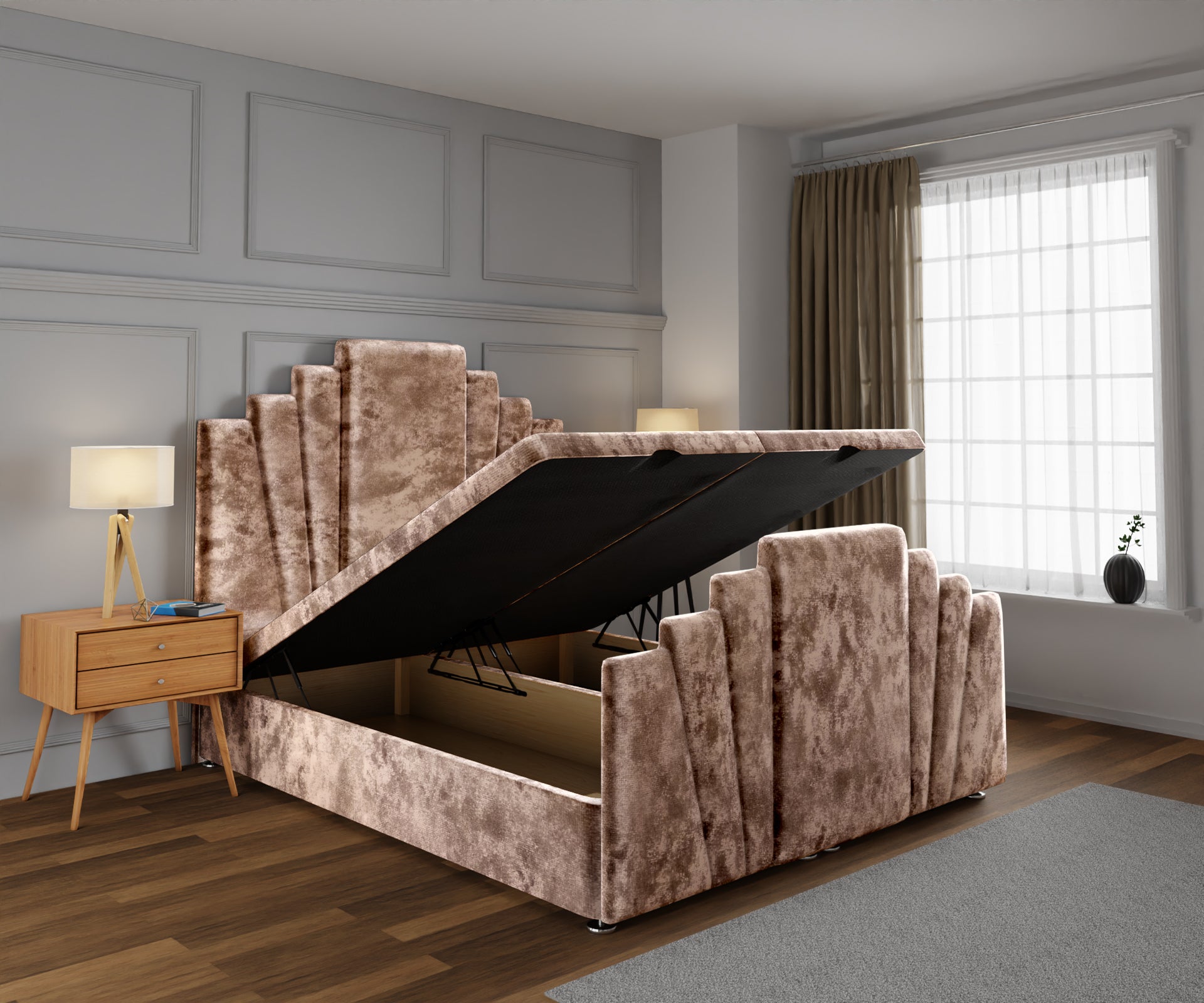 Knightsbridge Ottoman Storage Divan Bed Base And Headboard With Footboard