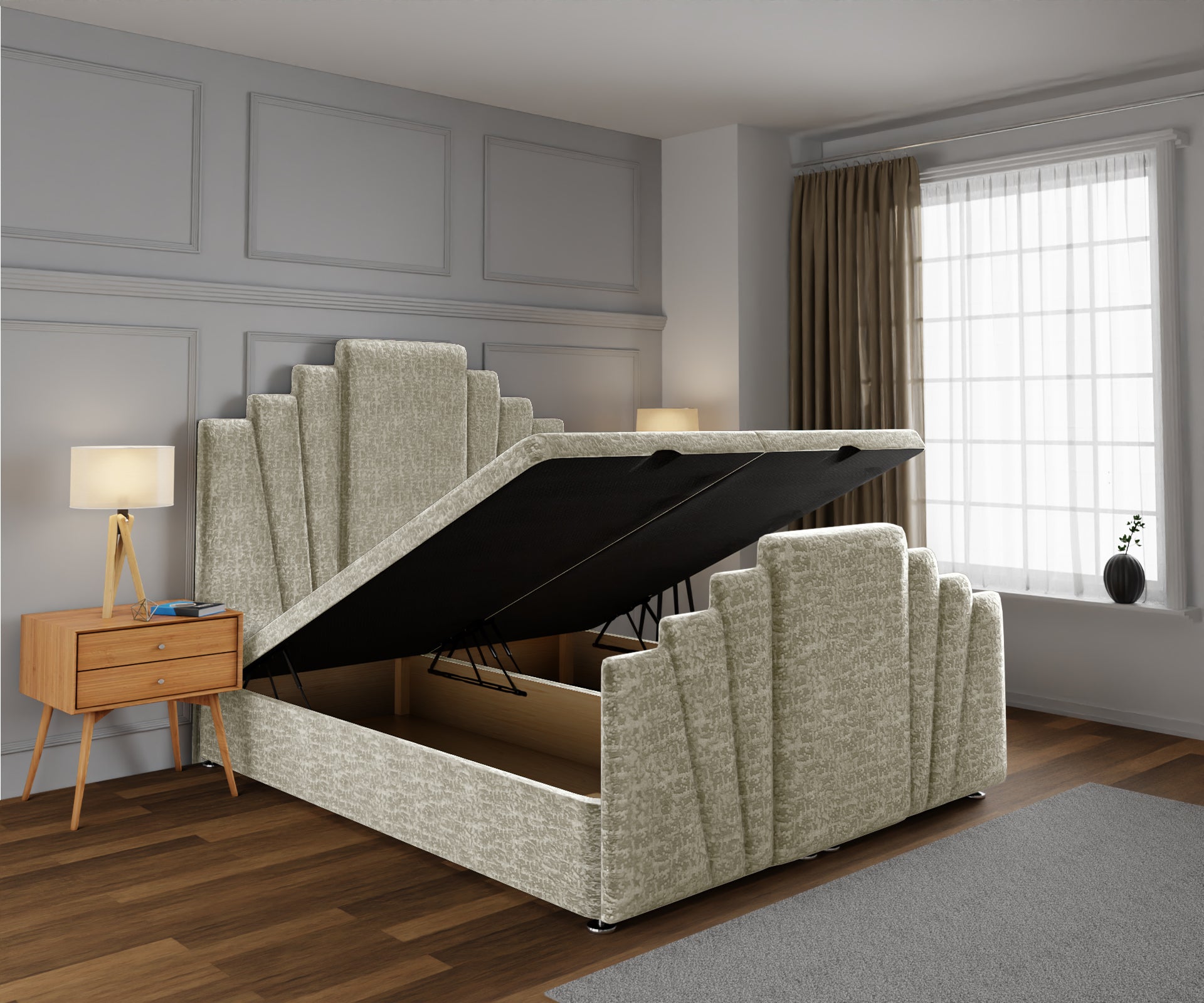 Knightsbridge Ottoman Storage Divan Bed Base And Headboard With Footboard