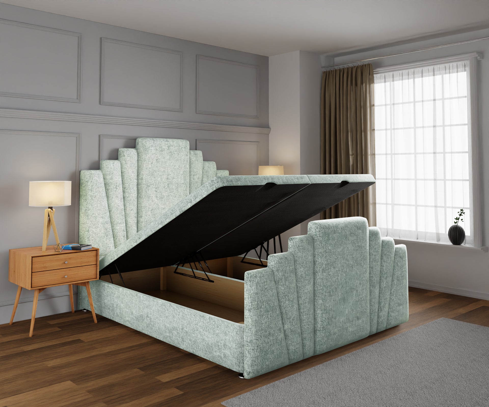 Knightsbridge Ottoman Storage Divan Bed Base And Headboard With Footboard