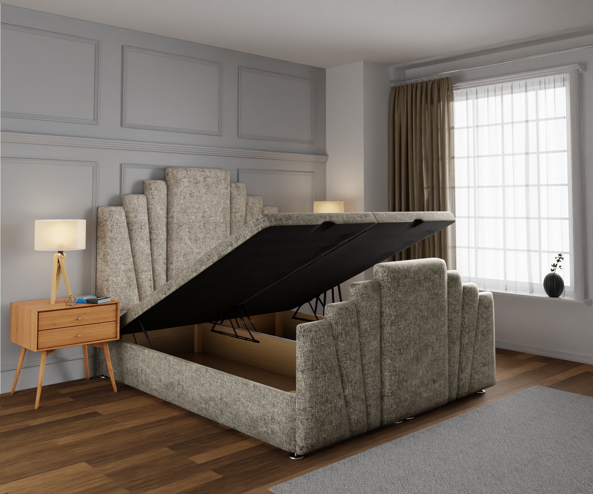 Knightsbridge Ottoman Storage Divan Bed Base And Headboard With Footboard