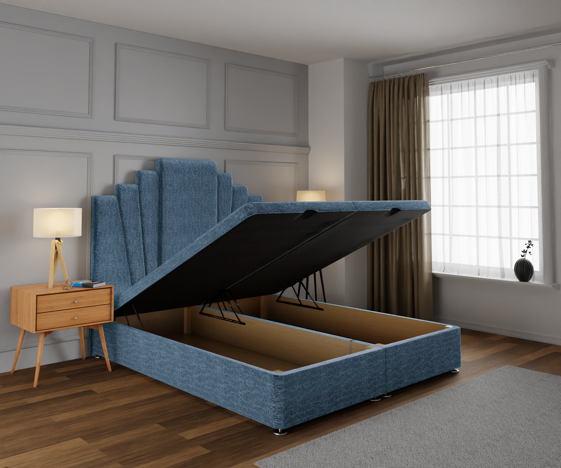 Knightsbridge Ottoman Storage Divan Bed Base With Headboard