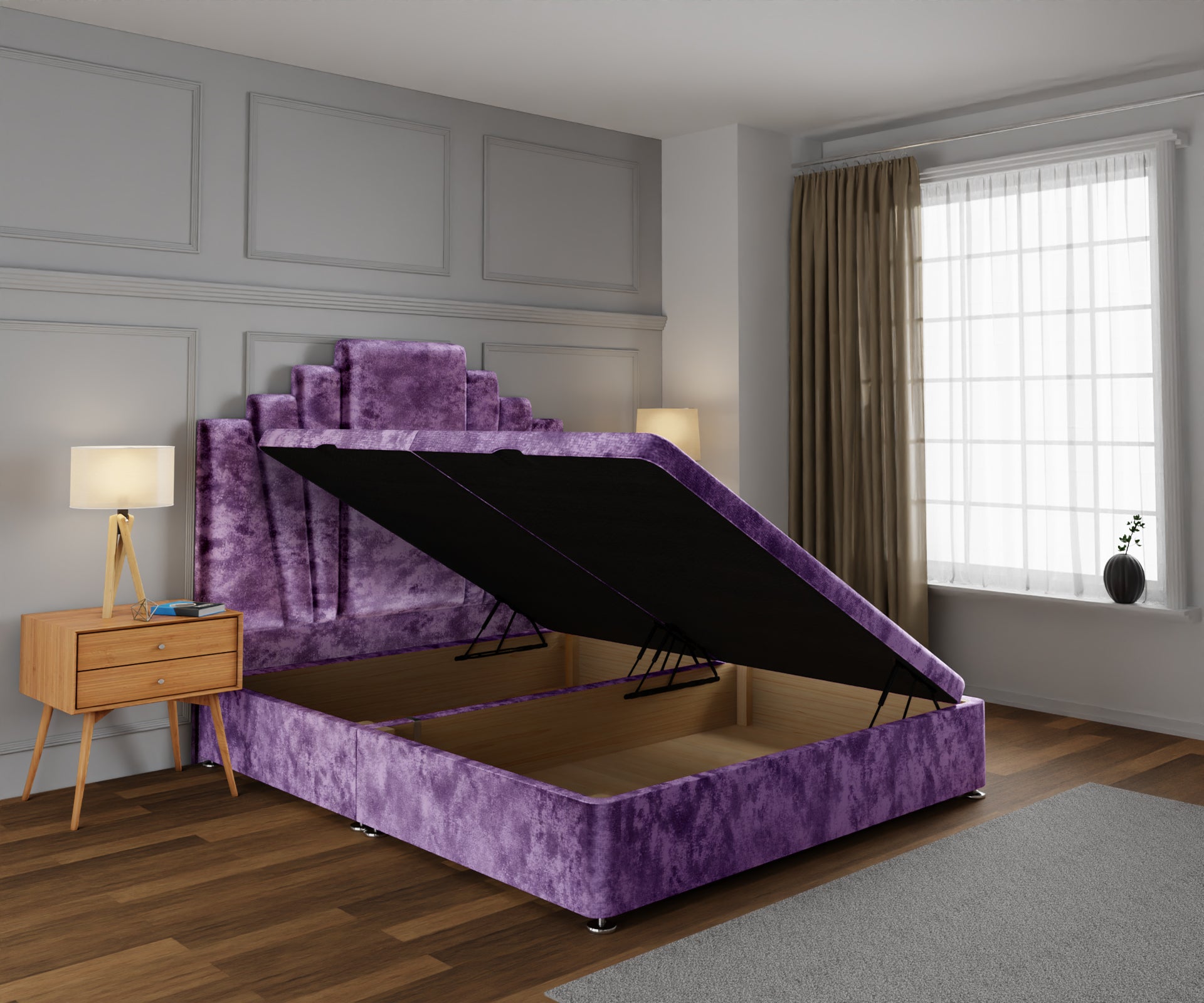 Knightsbridge Ottoman Storage Divan Bed Base With Headboard