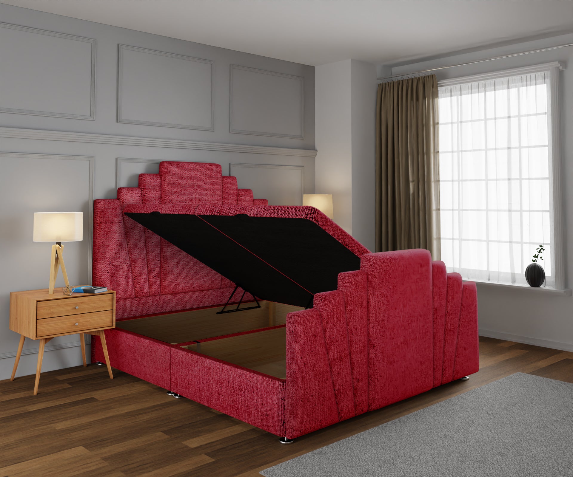 Knightsbridge Ottoman Storage Divan Bed Base And Headboard With Footboard