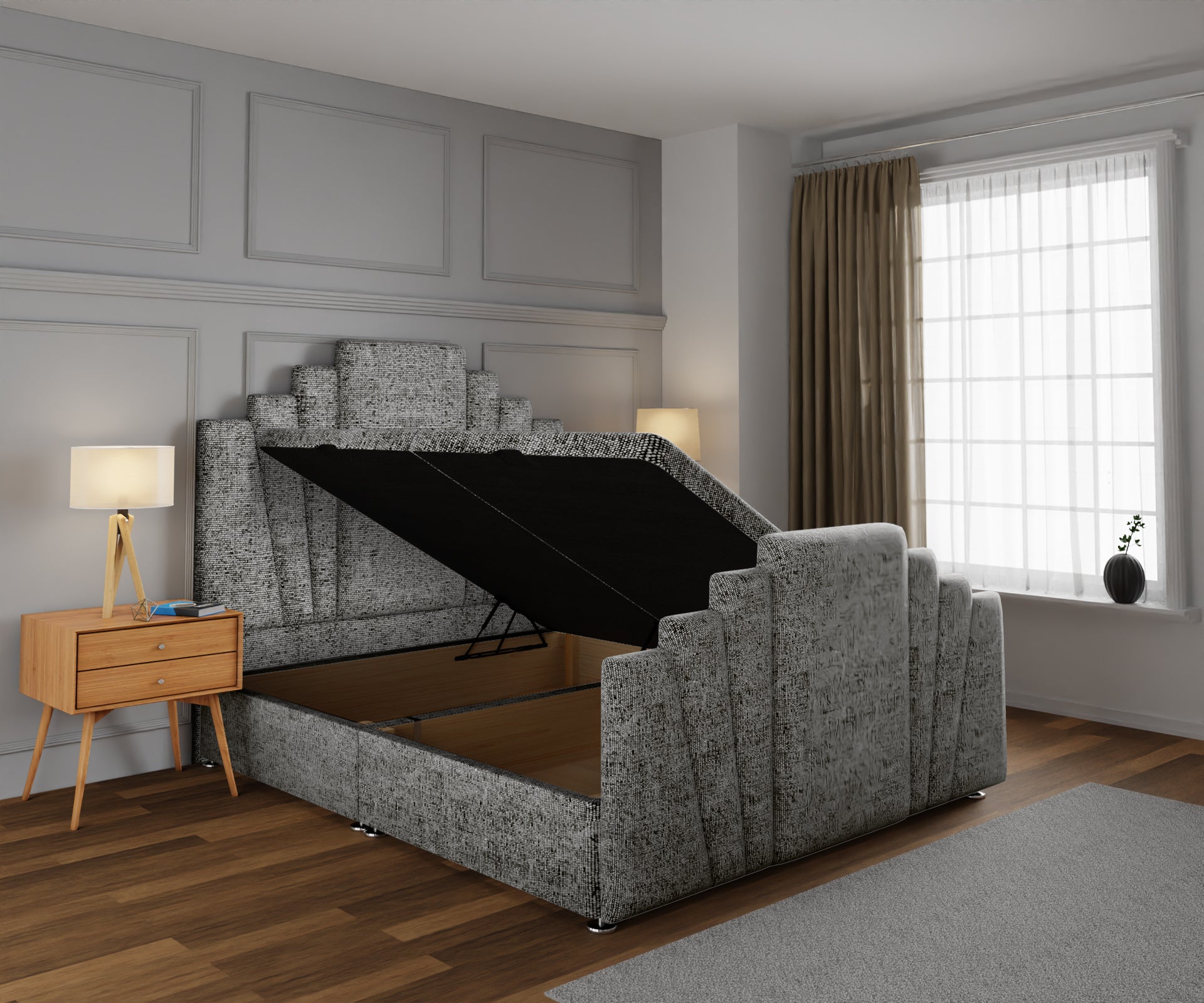 Knightsbridge Ottoman Storage Divan Bed Base And Headboard With Footboard