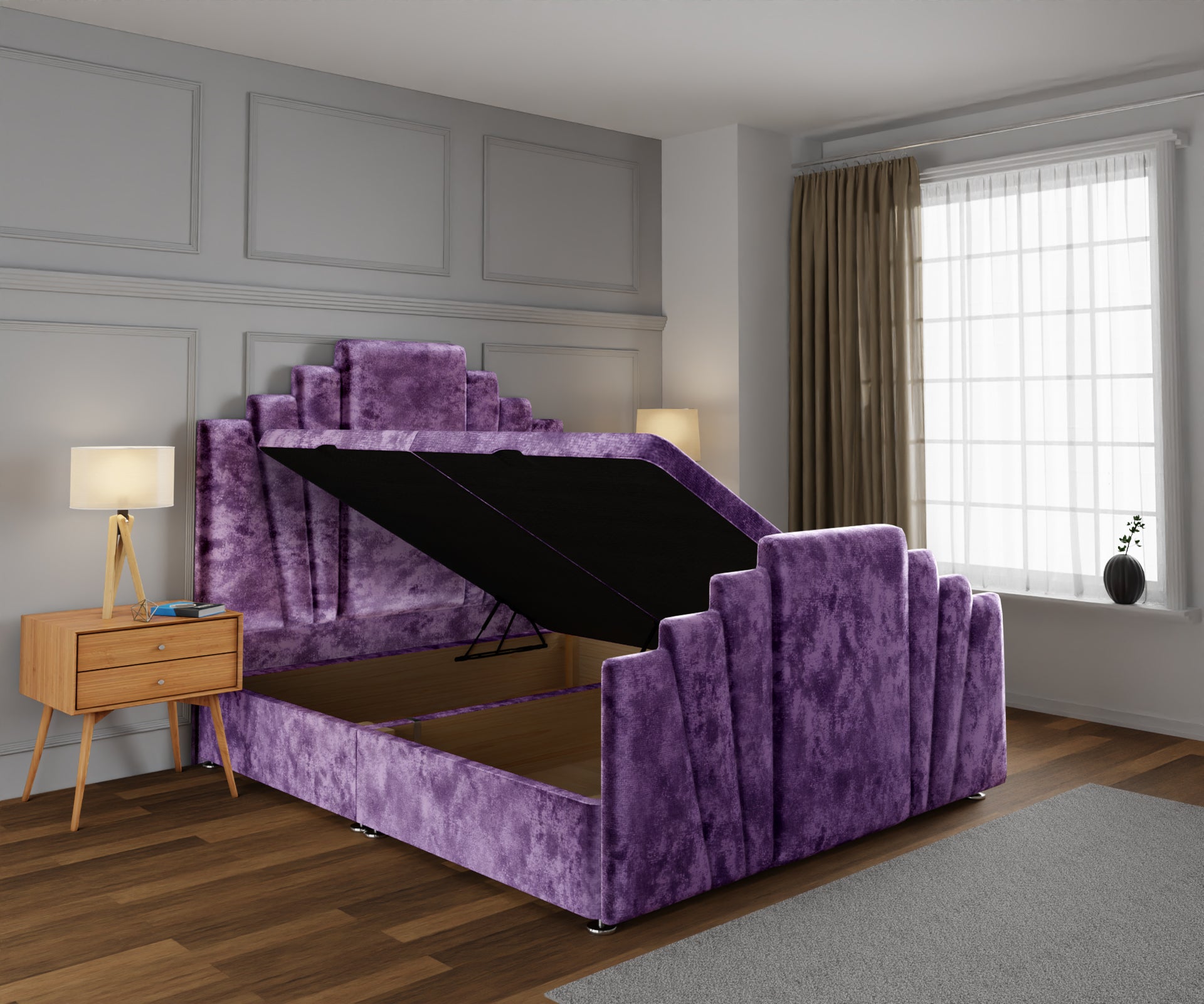 Knightsbridge Ottoman Storage Divan Bed Base And Headboard With Footboard