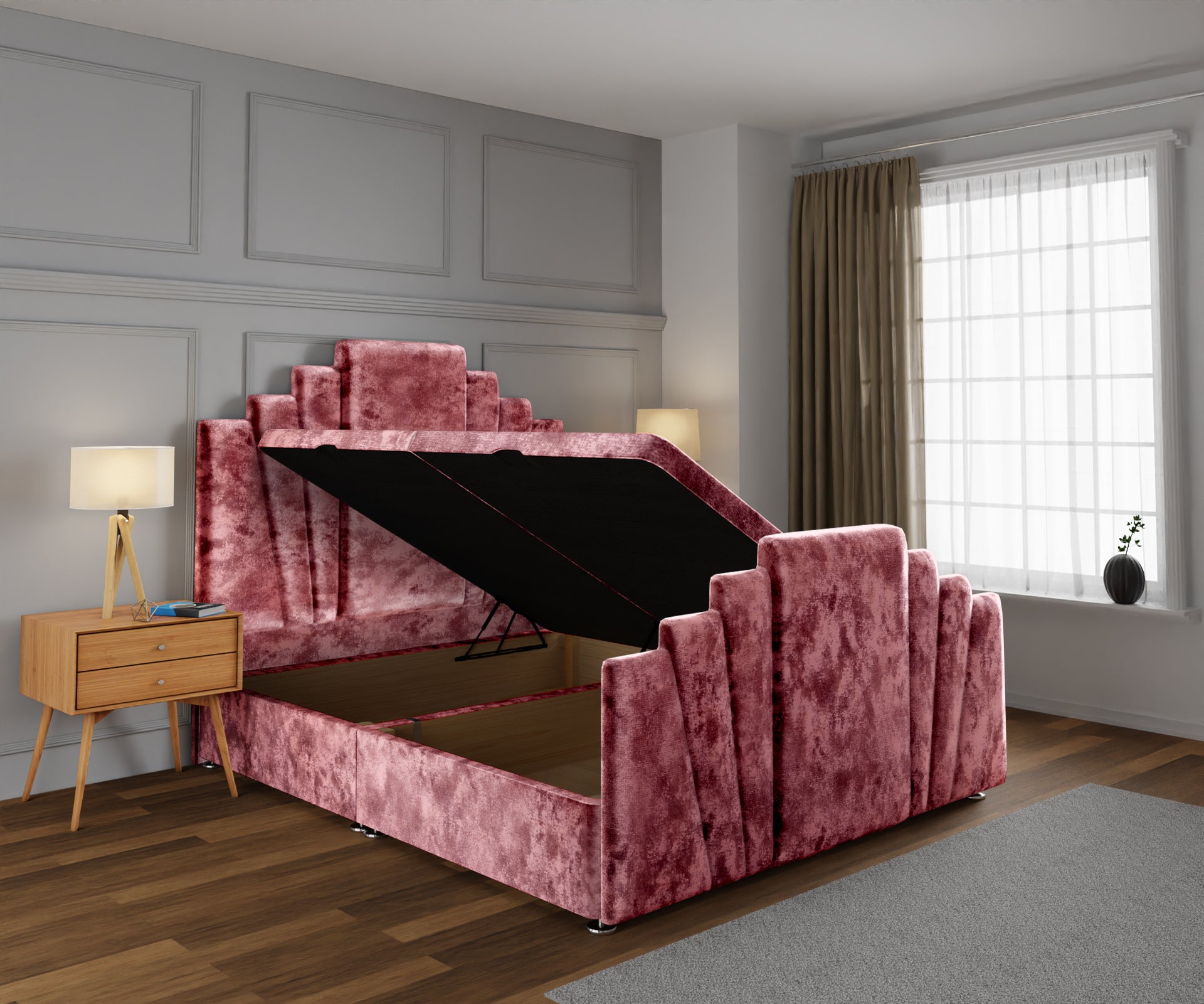 Knightsbridge Ottoman Storage Divan Bed Base And Headboard With Footboard