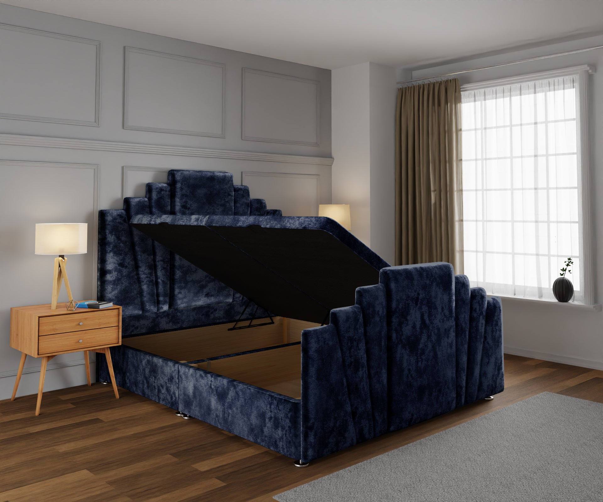 Knightsbridge Ottoman Storage Divan Bed Base And Headboard With Footboard