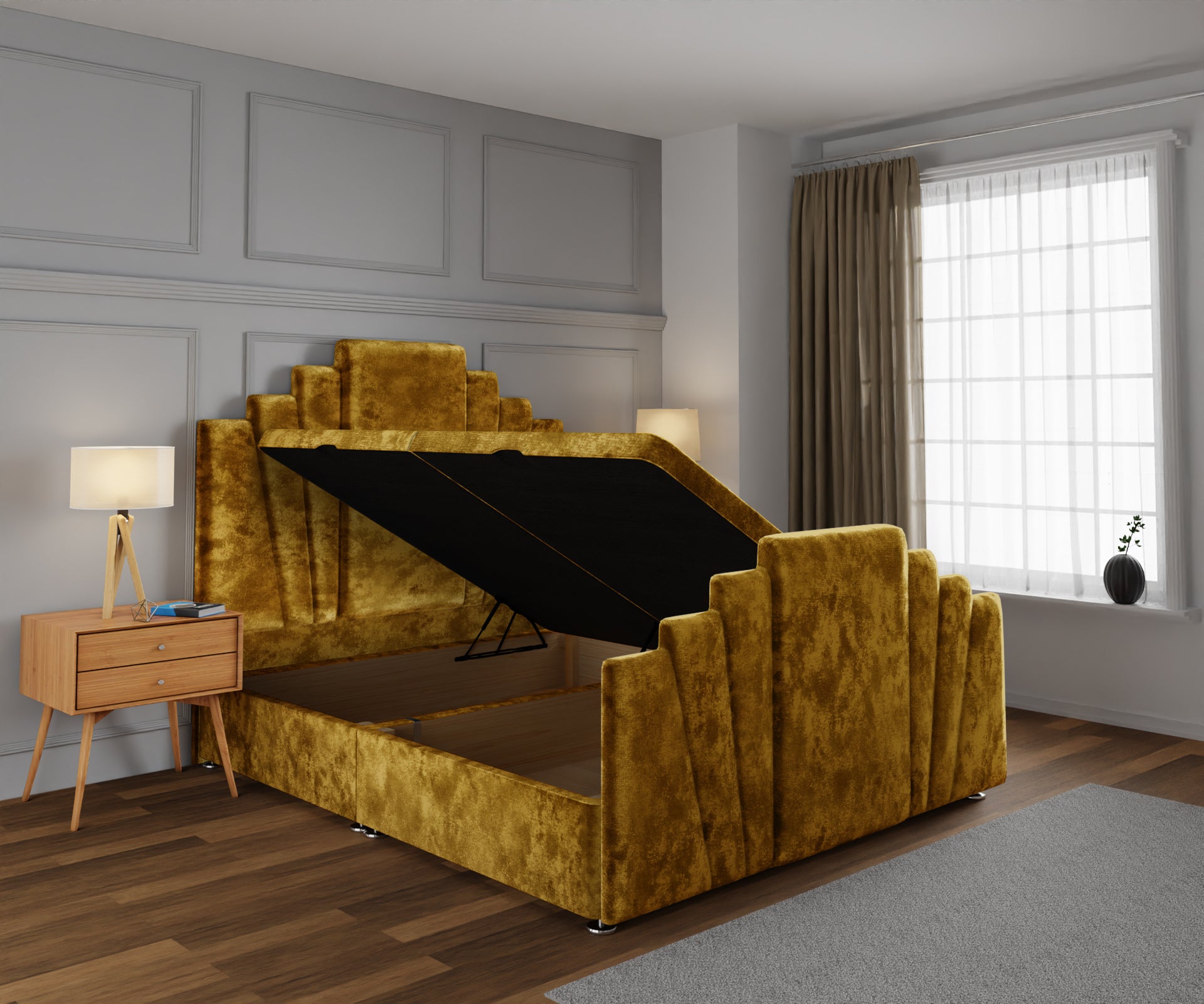 Knightsbridge Ottoman Storage Divan Bed Base And Headboard With Footboard