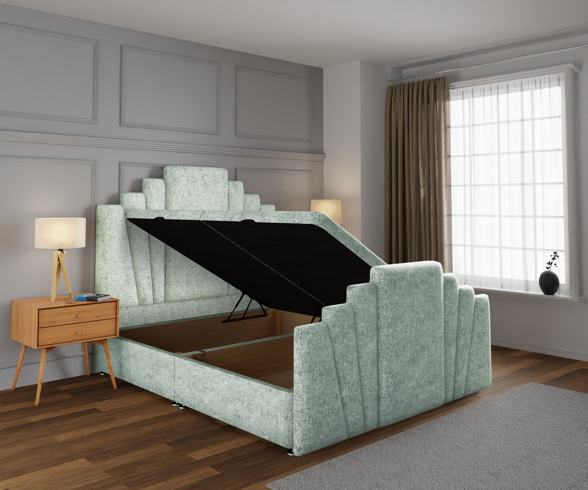 Knightsbridge Ottoman Storage Divan Bed Base And Headboard With Footboard