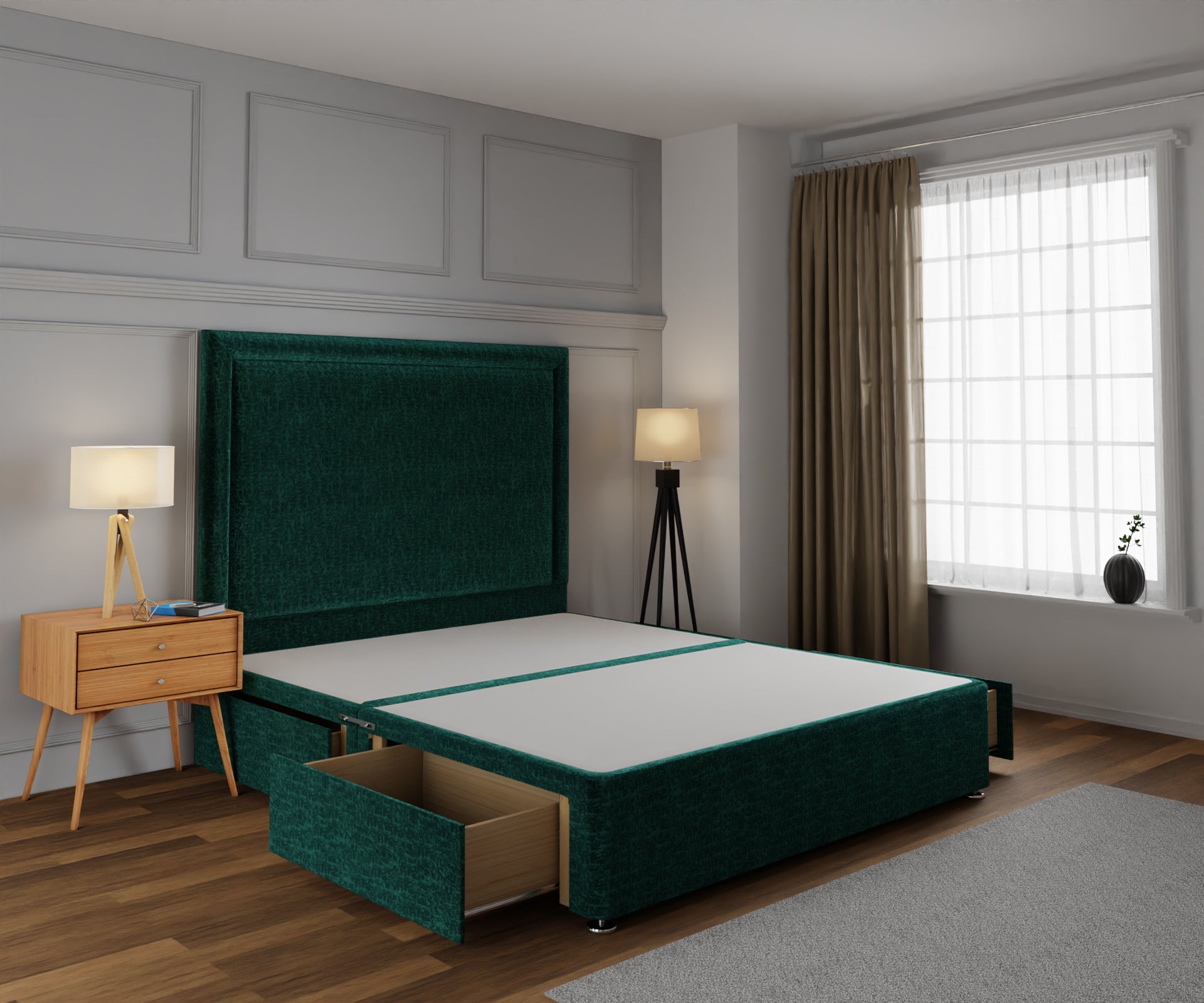 Lia Divan Bed Base With Headboard