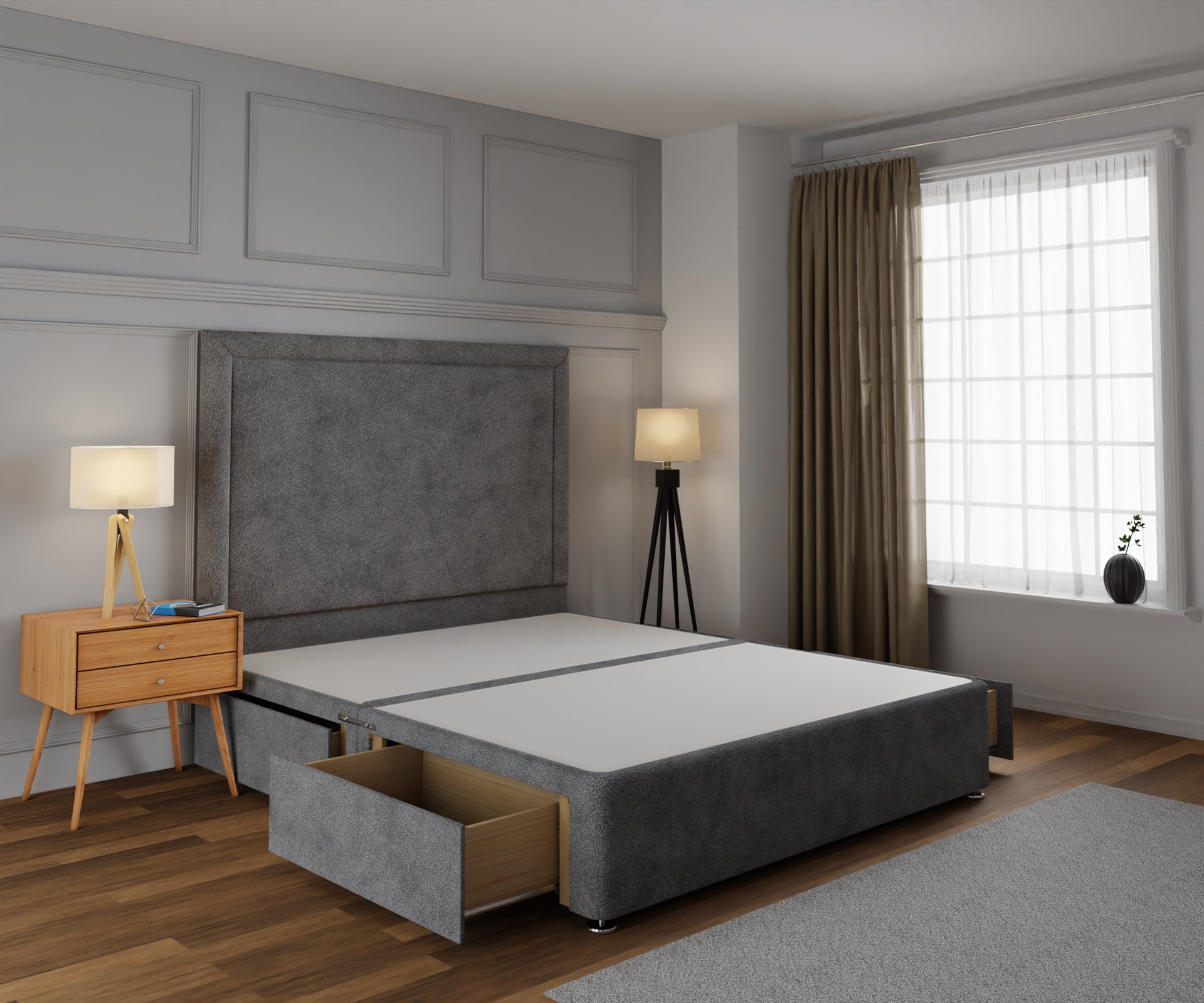Lia Divan Bed Base With Headboard
