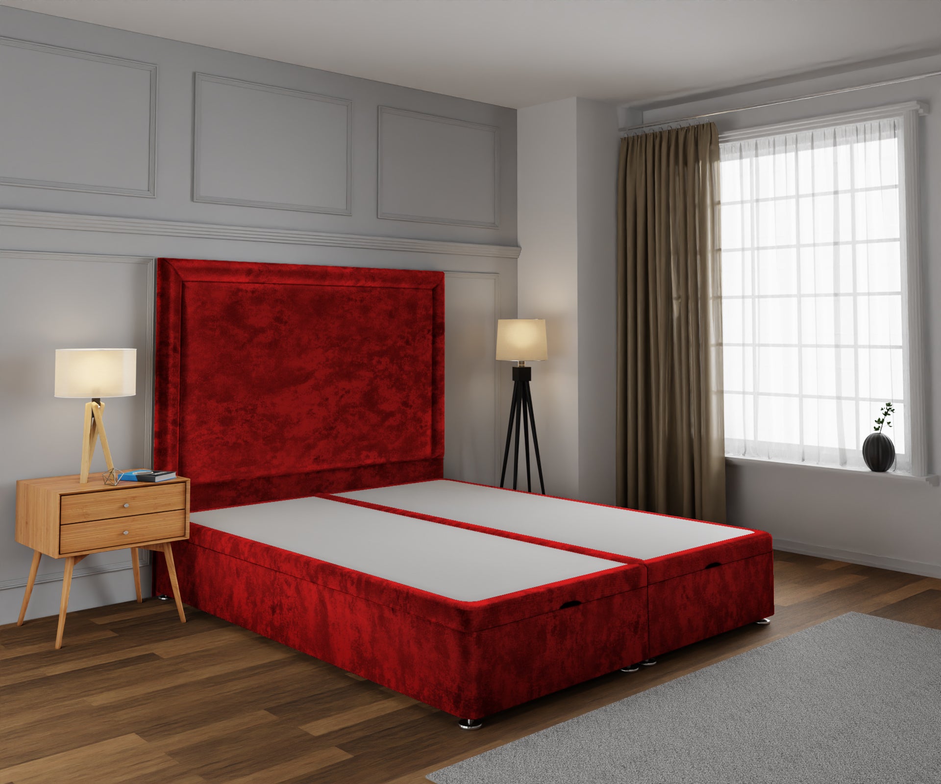 Lia Ottoman Storage Divan Bed Base With Headboard