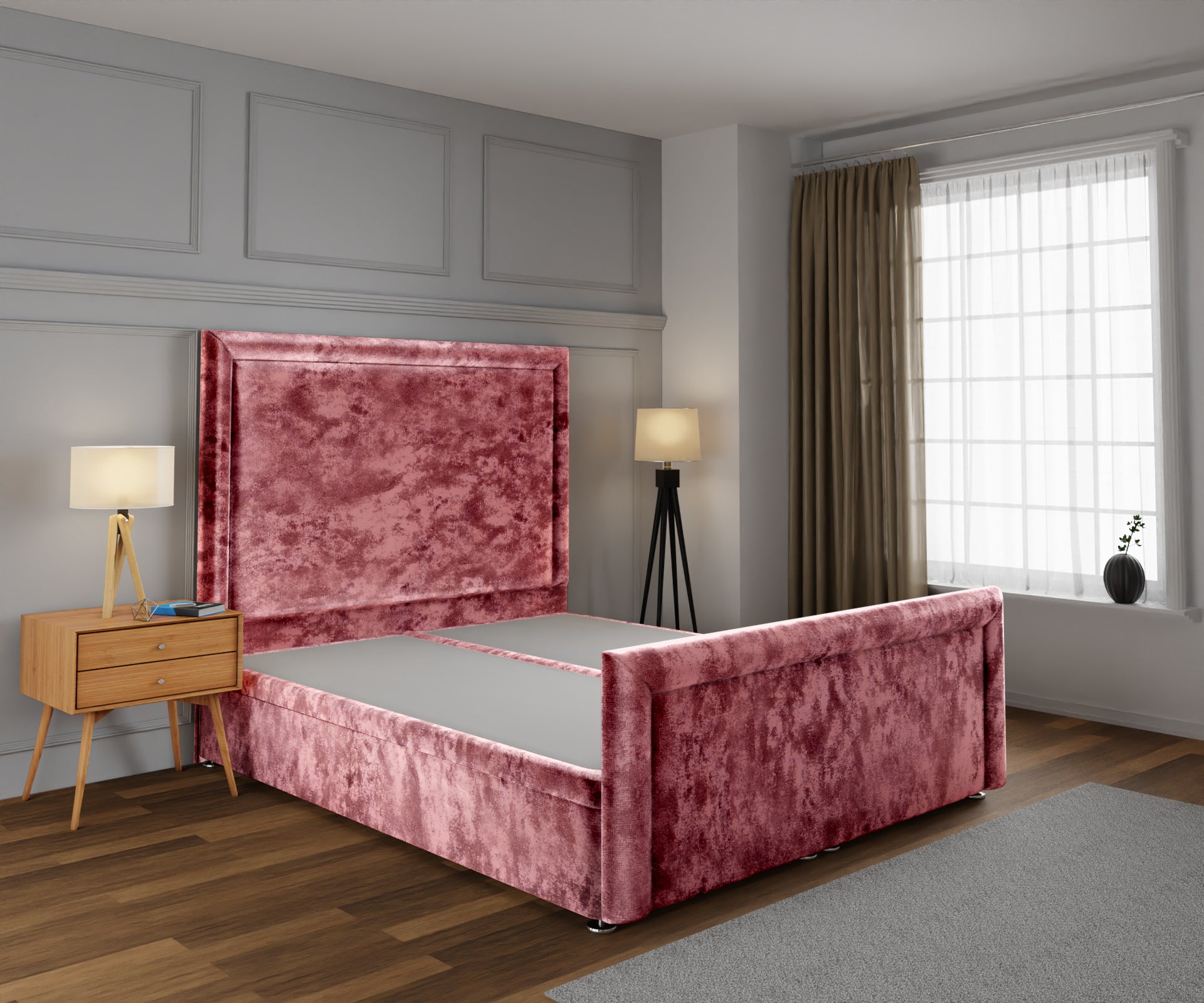 Lia Ottoman Storage Divan Bed Base And Headboard With Footboard