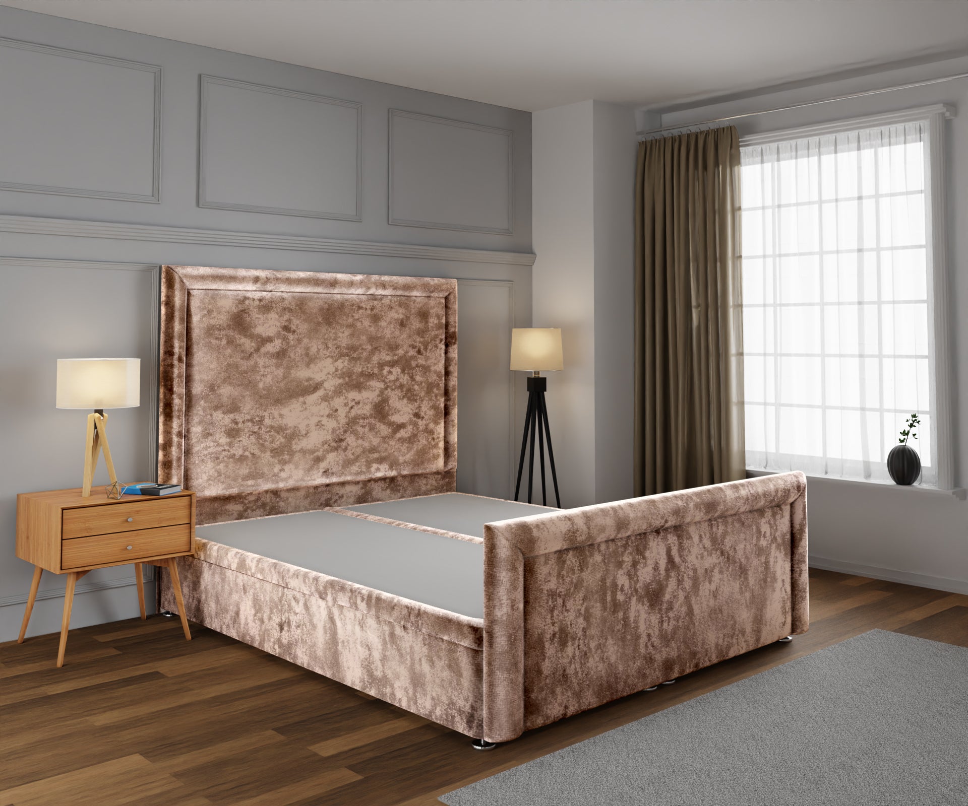 Lia Ottoman Storage Divan Bed Base And Headboard With Footboard