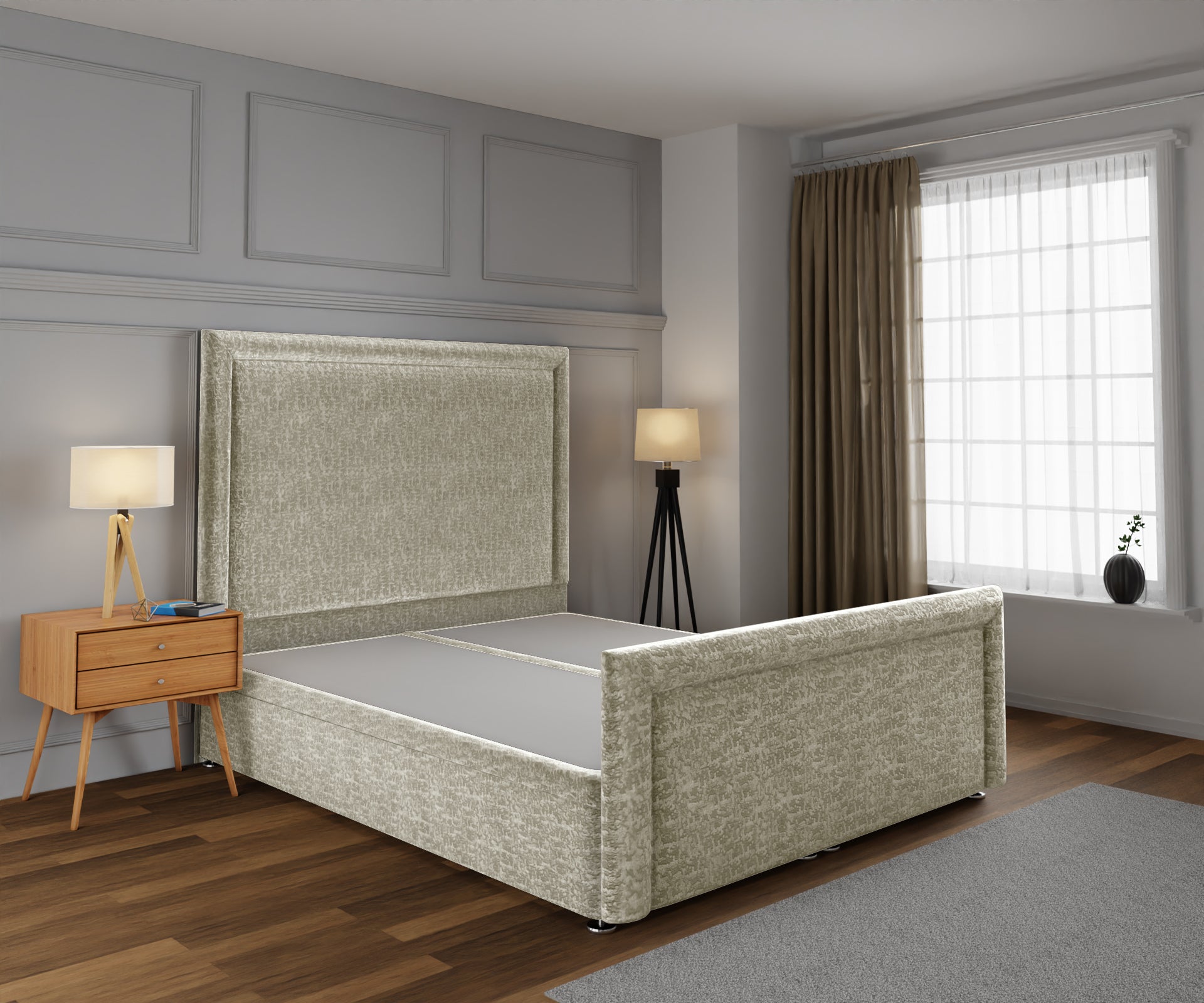 Lia Ottoman Storage Divan Bed Base And Headboard With Footboard