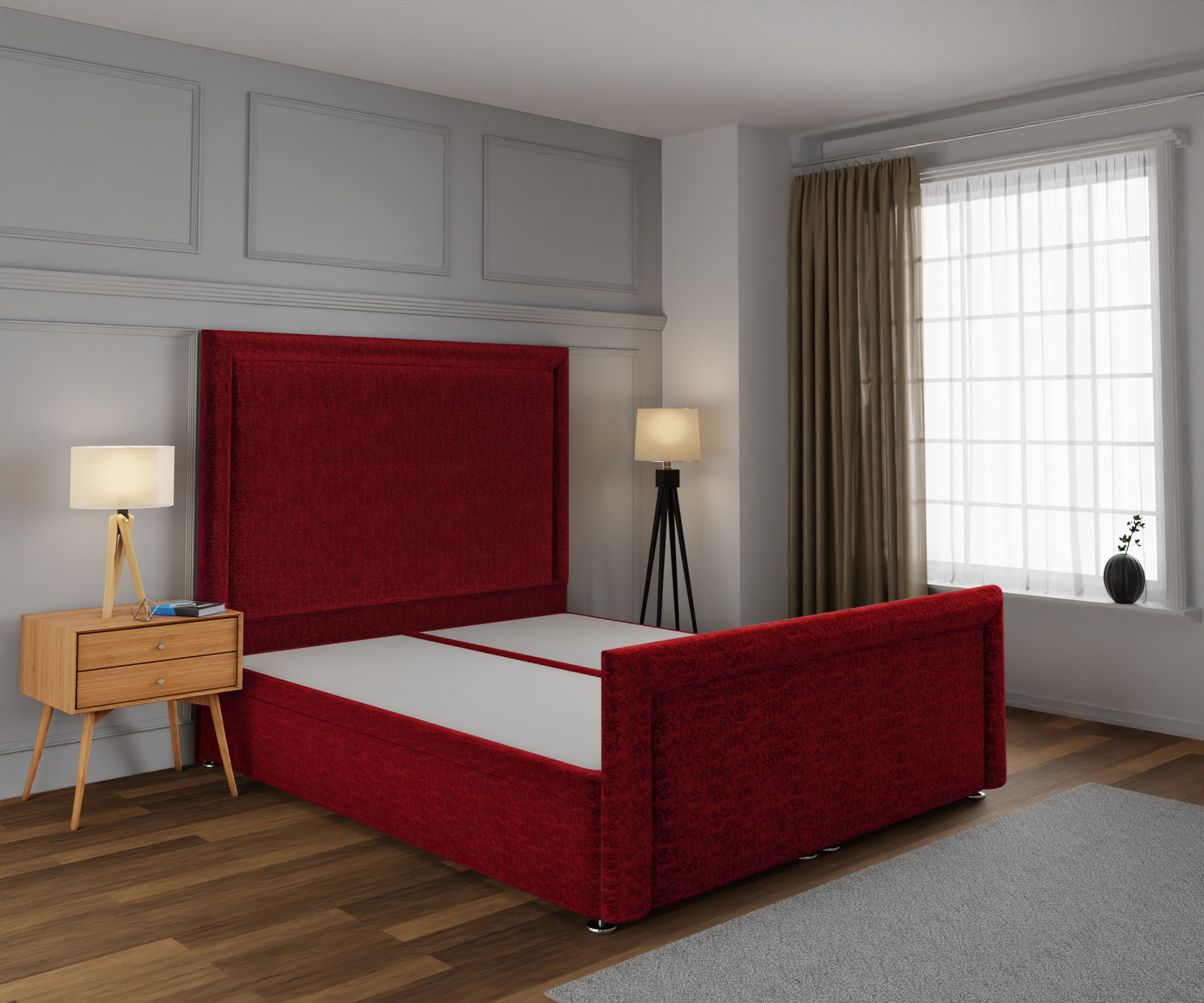 Lia Ottoman Storage Divan Bed Base And Headboard With Footboard