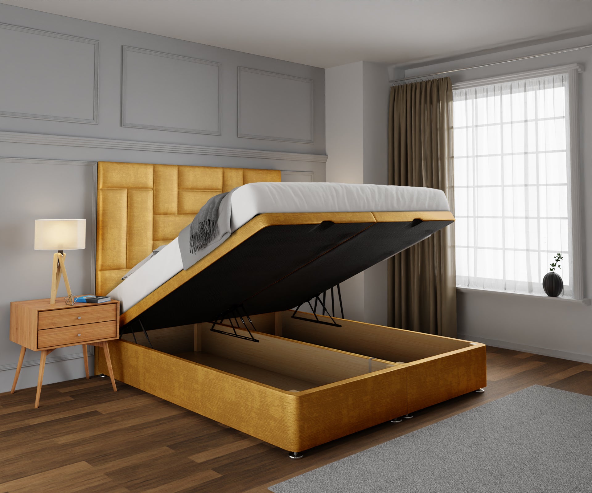 Majestic Multi Panel Ottoman Storage Divan Bed Set