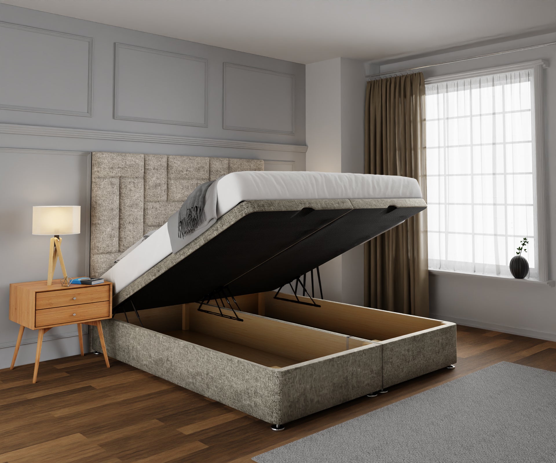 Majestic Multi Panel Ottoman Storage Divan Bed Set