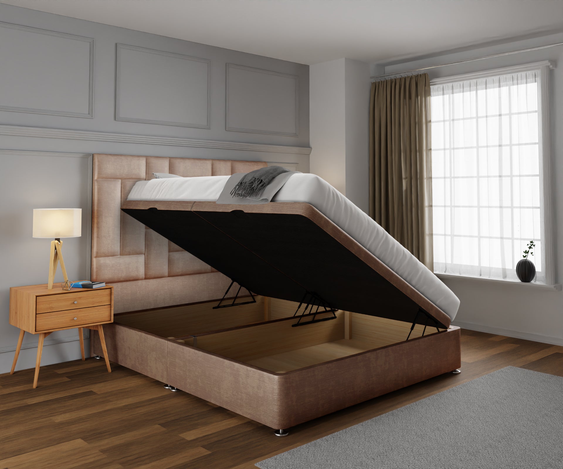 Majestic Multi Panel Ottoman Storage Divan Bed Set