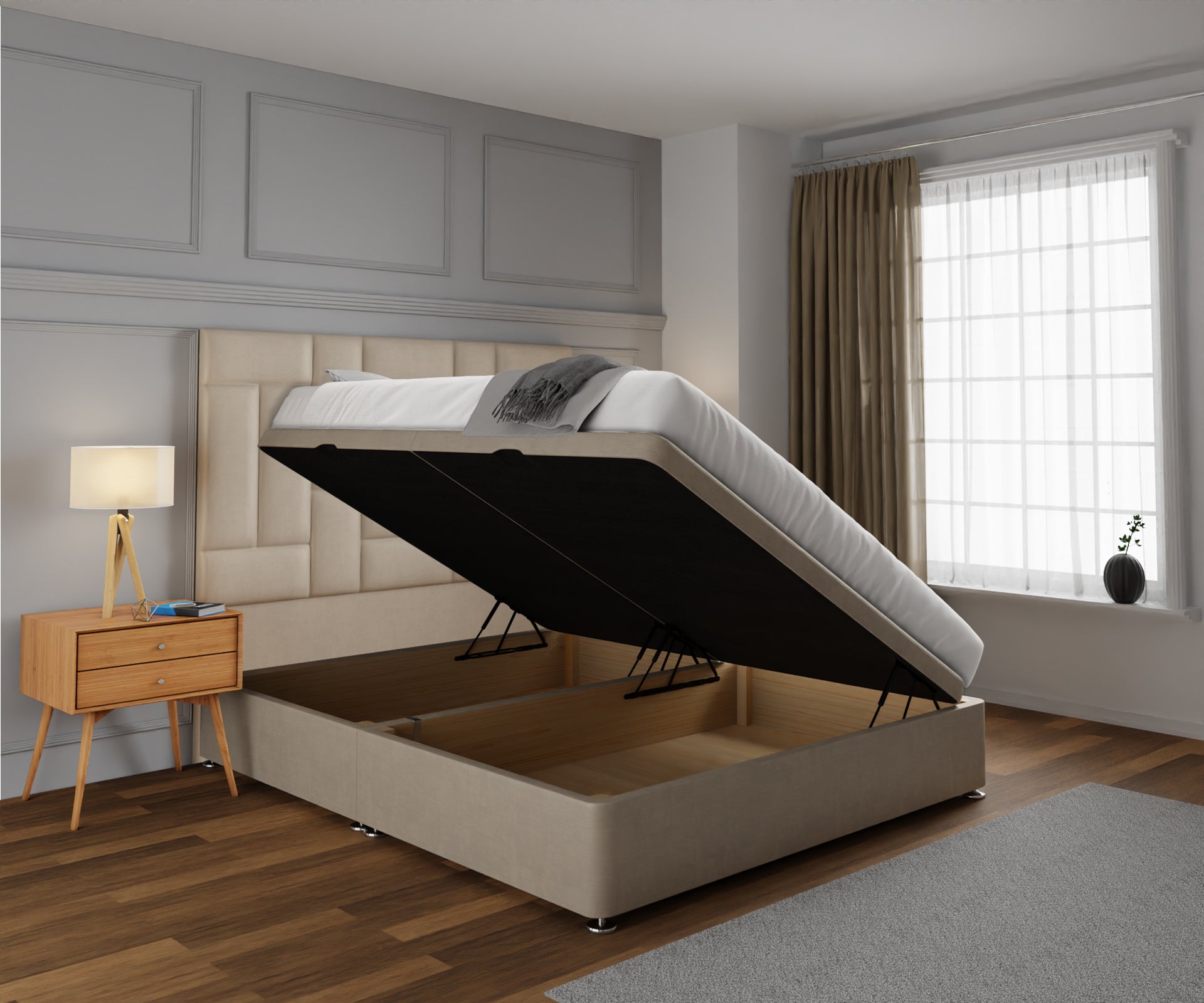 Majestic Multi Panel Ottoman Storage Divan Bed Set
