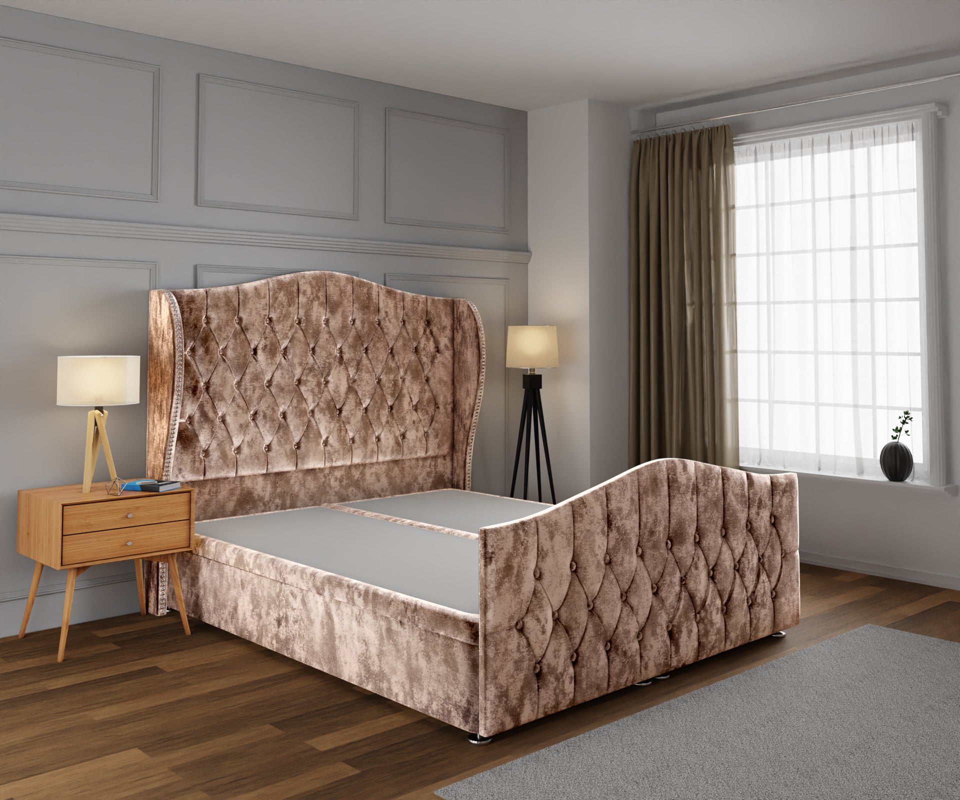 Marylebone Ottoman Storage Divan Bed Base And Headboard With Footboard