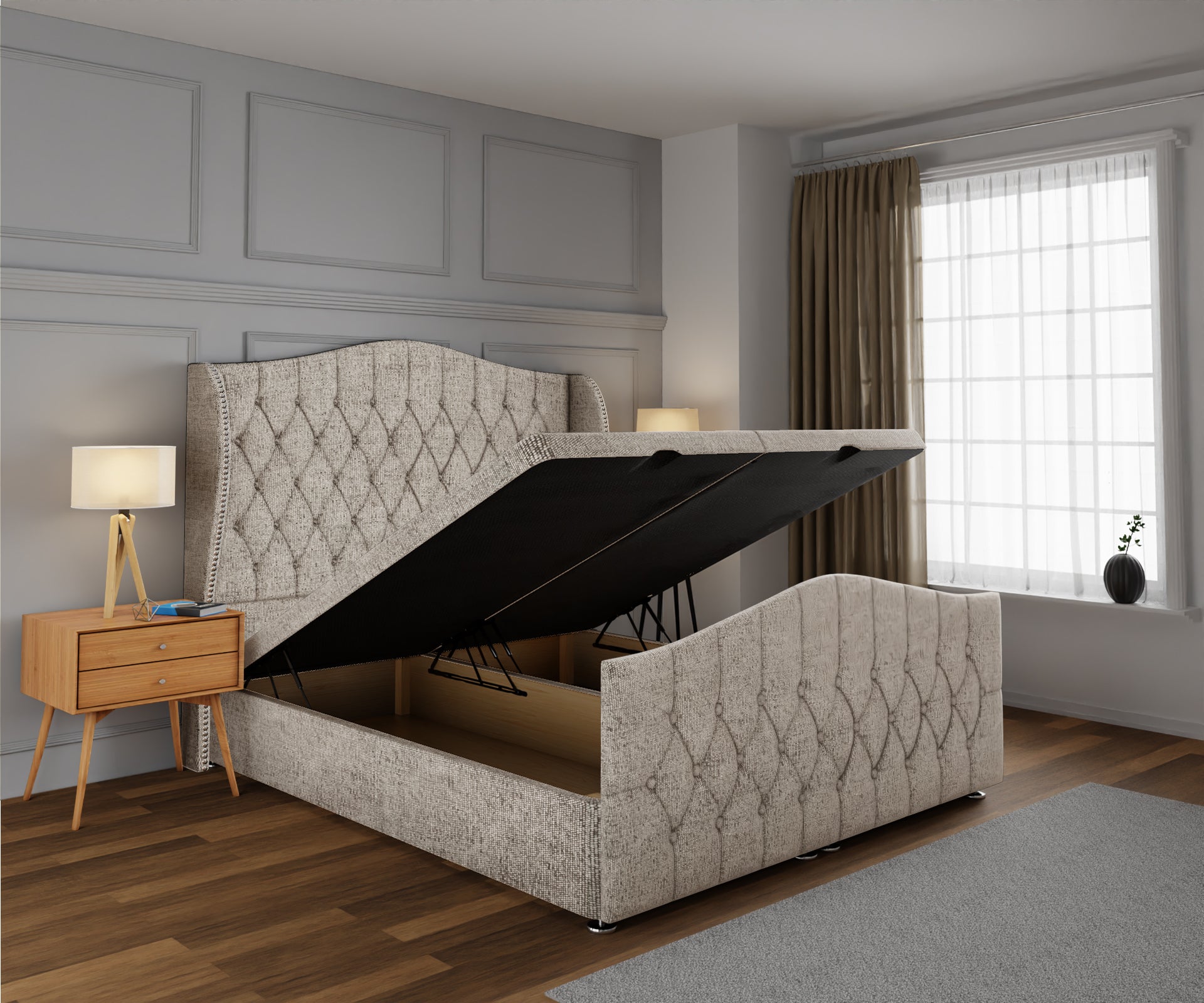 Marylebone Ottoman Storage Divan Bed Base And Headboard With Footboard