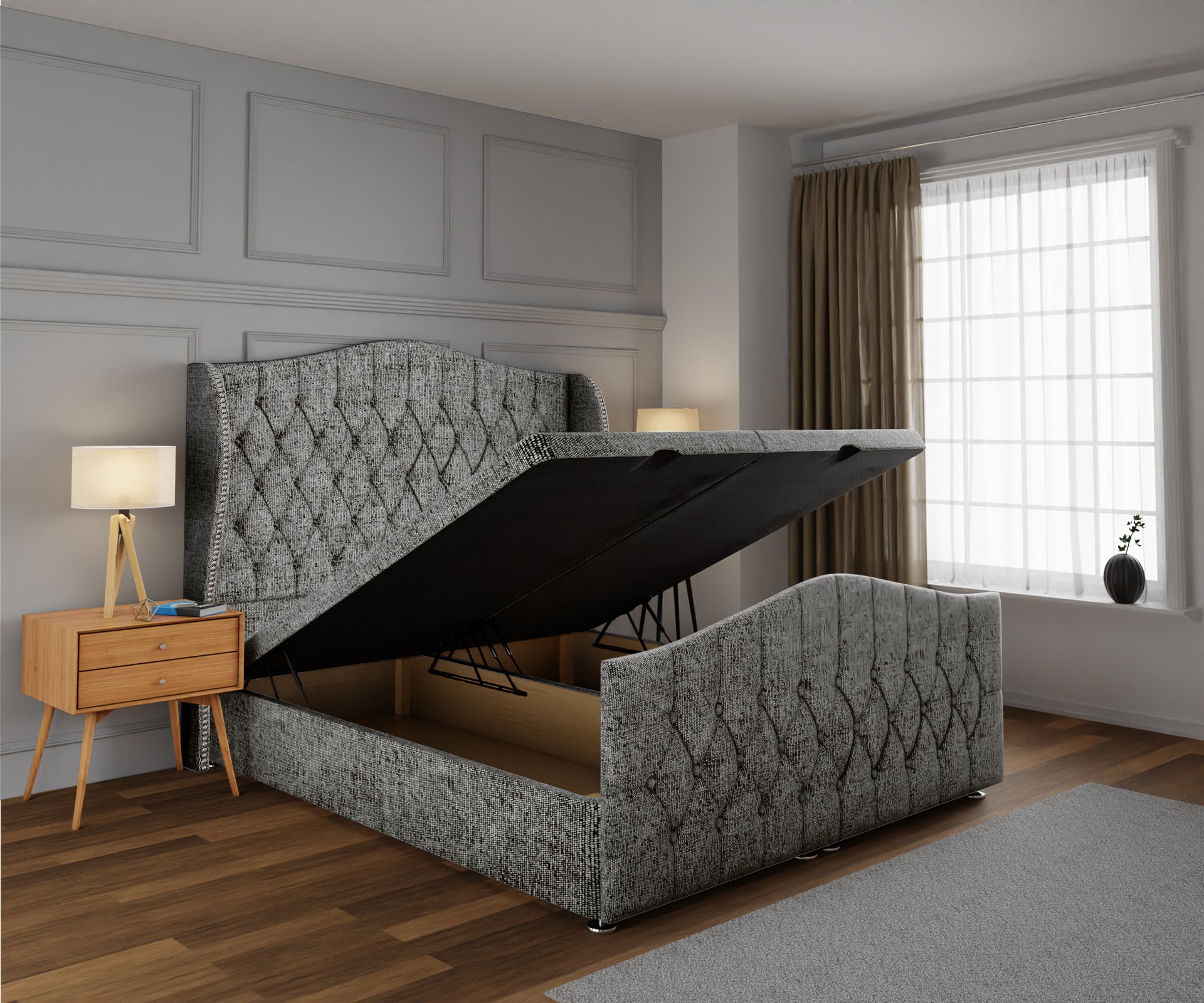 Marylebone Ottoman Storage Divan Bed Base And Headboard With Footboard