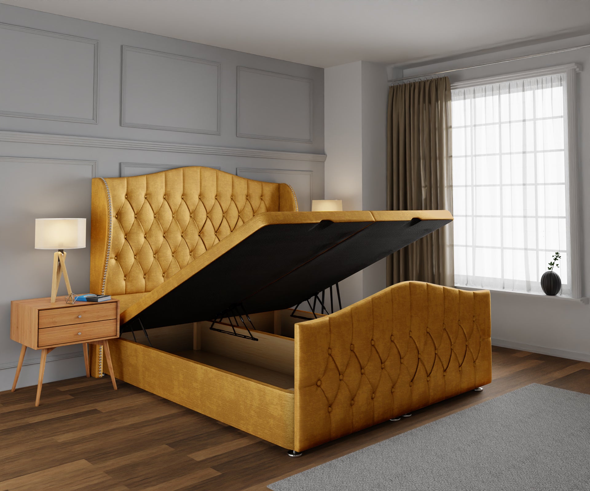 Marylebone Ottoman Storage Divan Bed Base And Headboard With Footboard