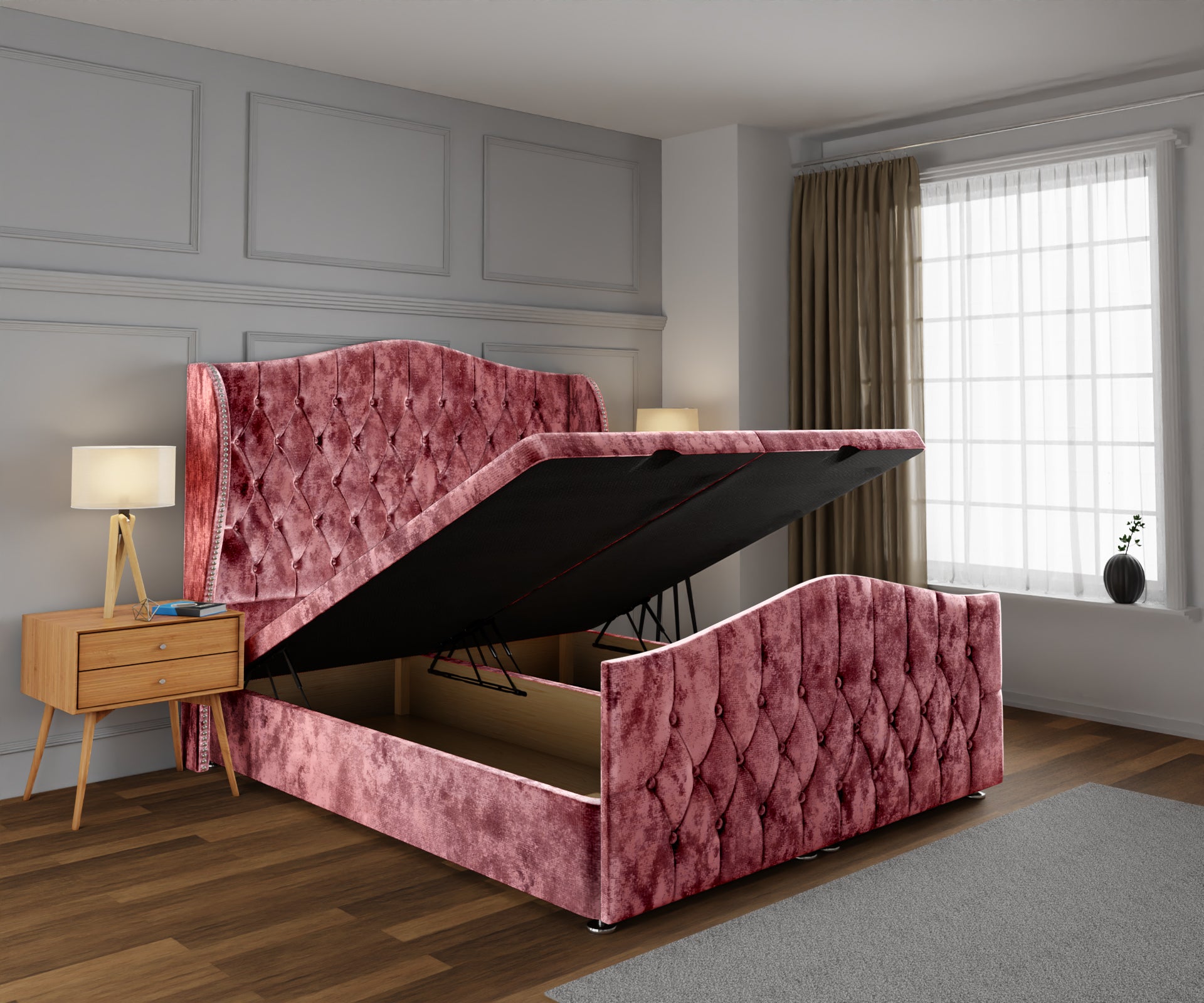 Marylebone Ottoman Storage Divan Bed Base And Headboard With Footboard