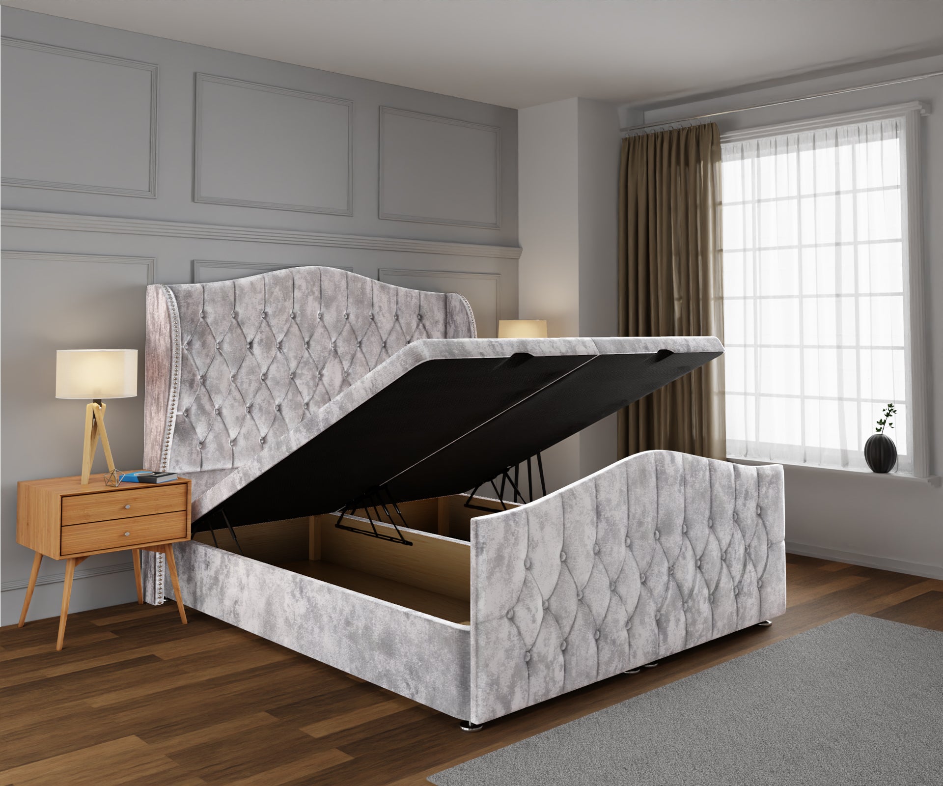 Marylebone Ottoman Storage Divan Bed Base And Headboard With Footboard