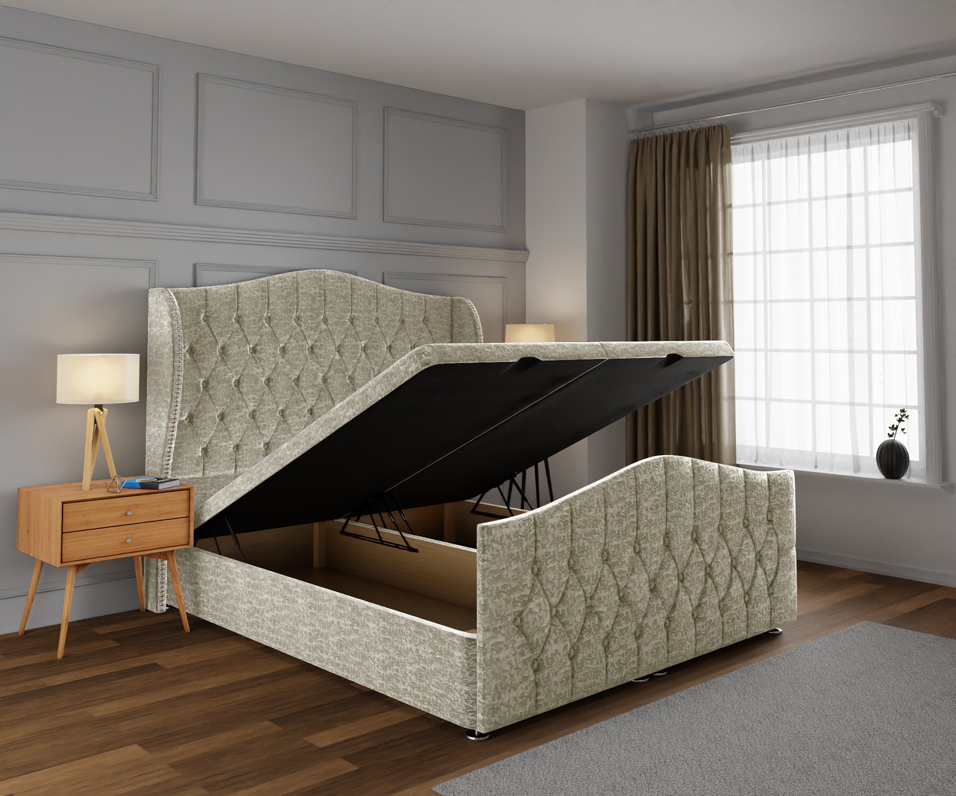 Marylebone Ottoman Storage Divan Bed Base And Headboard With Footboard