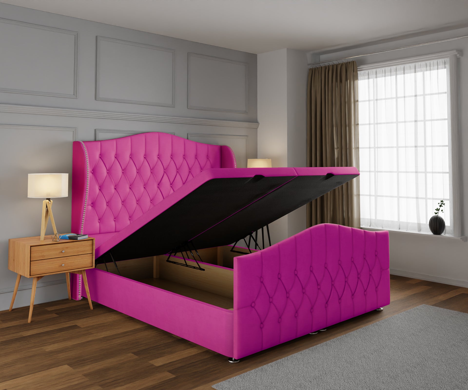 Marylebone Ottoman Storage Divan Bed Base And Headboard With Footboard