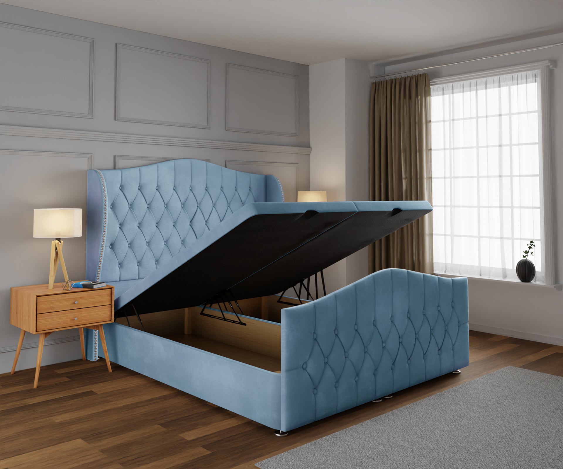 Marylebone Ottoman Storage Divan Bed Base And Headboard With Footboard