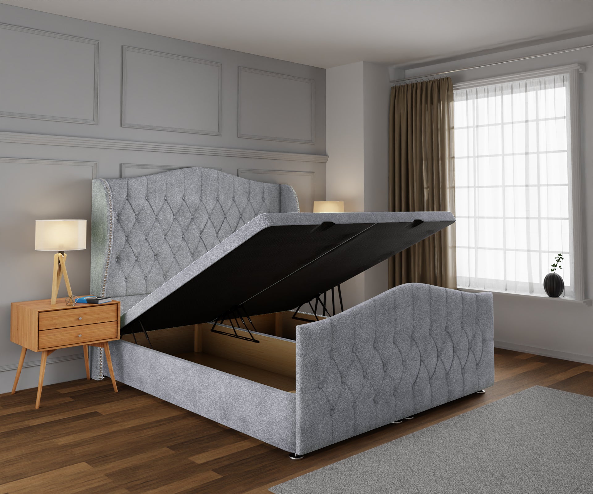 Marylebone Ottoman Storage Divan Bed Base And Headboard With Footboard