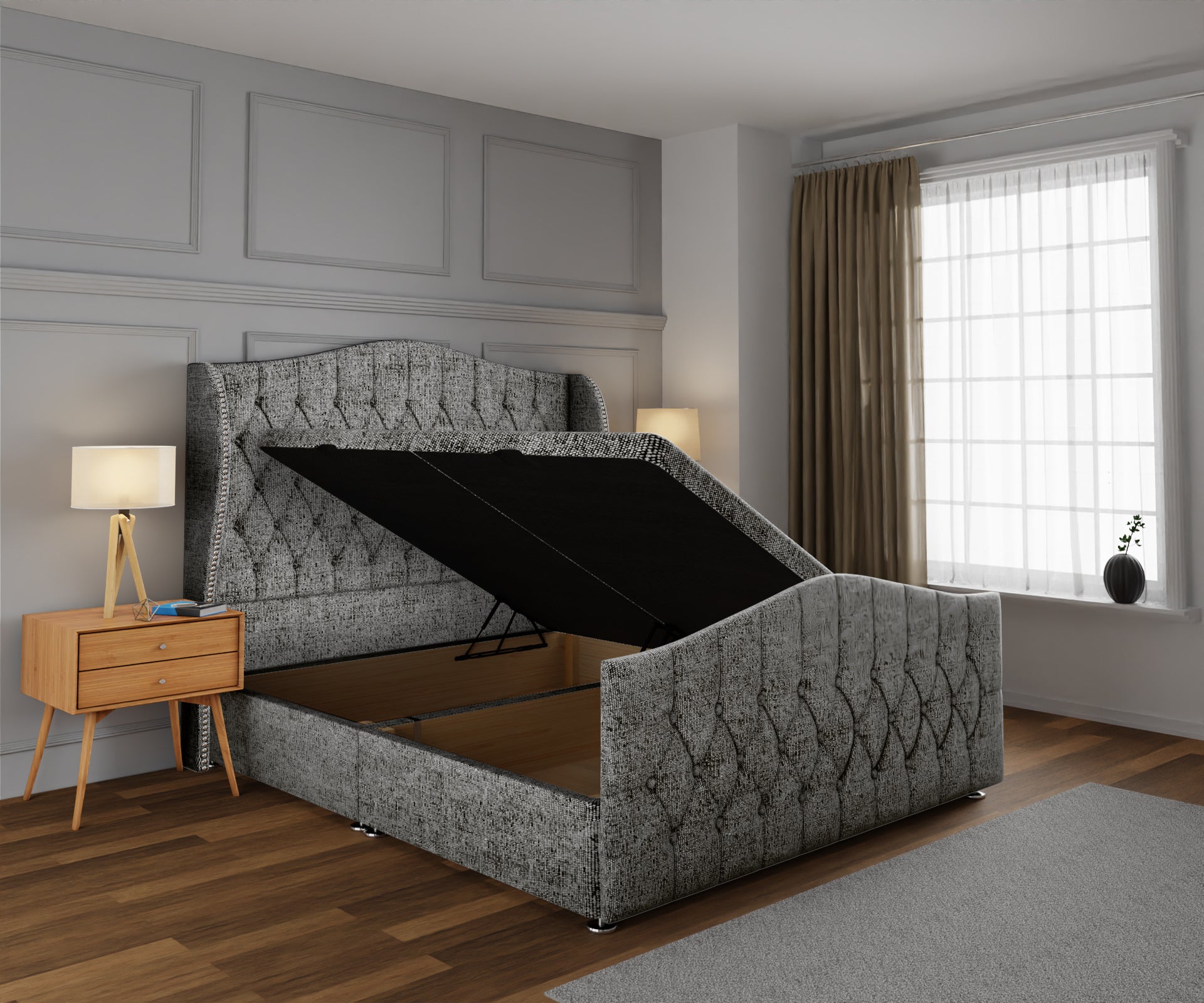 Marylebone Ottoman Storage Divan Bed Base And Headboard With Footboard