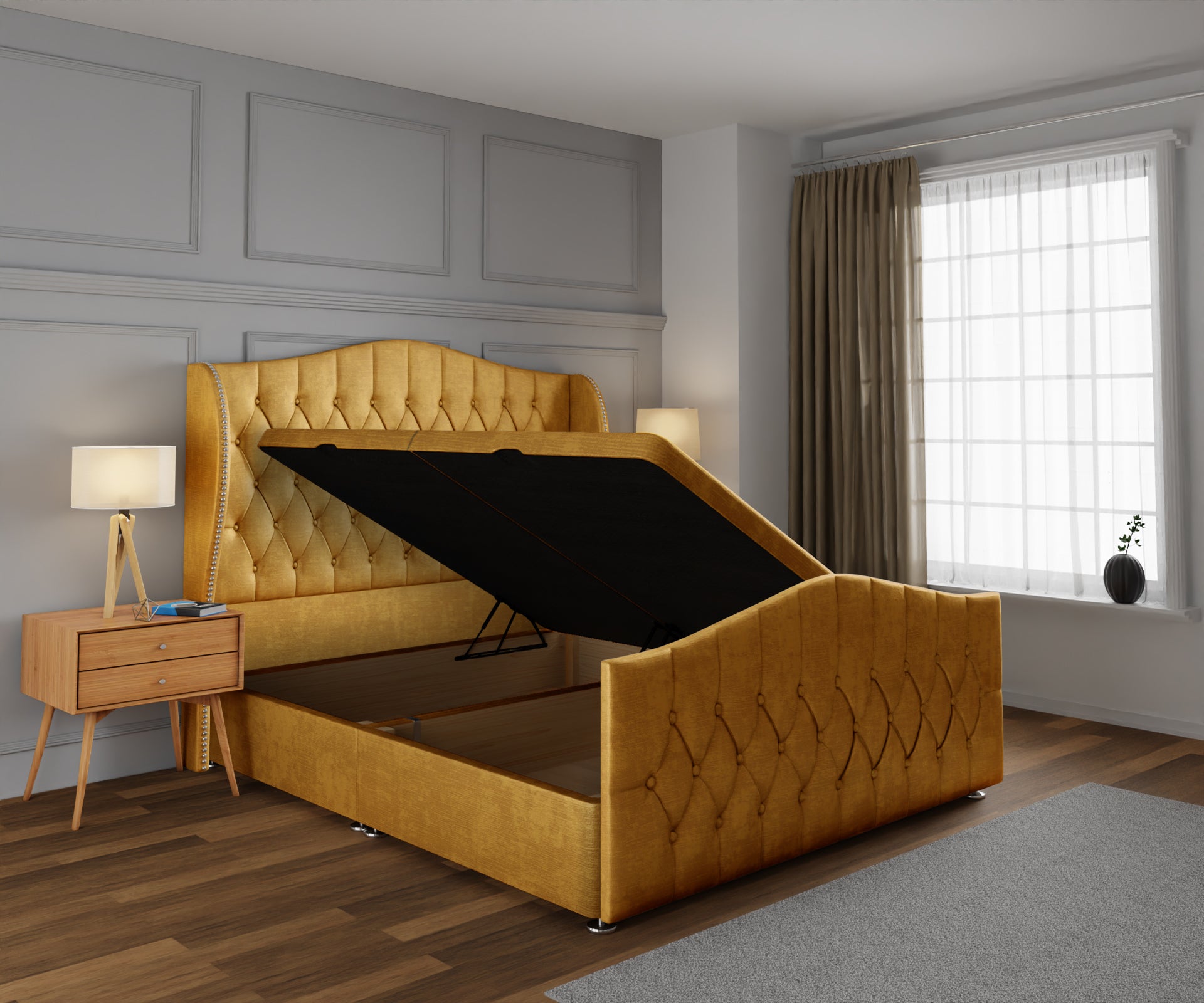 Marylebone Ottoman Storage Divan Bed Base And Headboard With Footboard