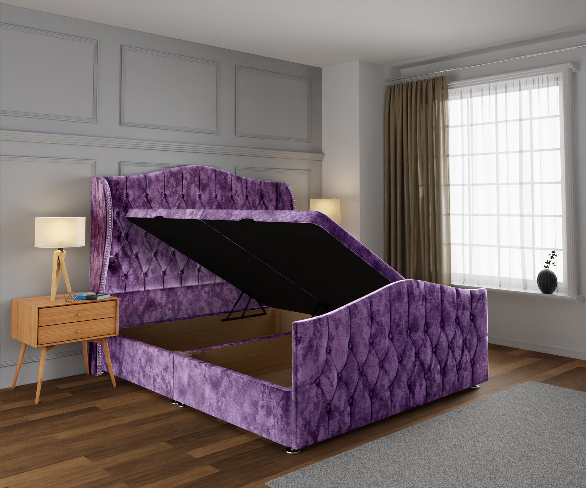 Marylebone Ottoman Storage Divan Bed Base And Headboard With Footboard