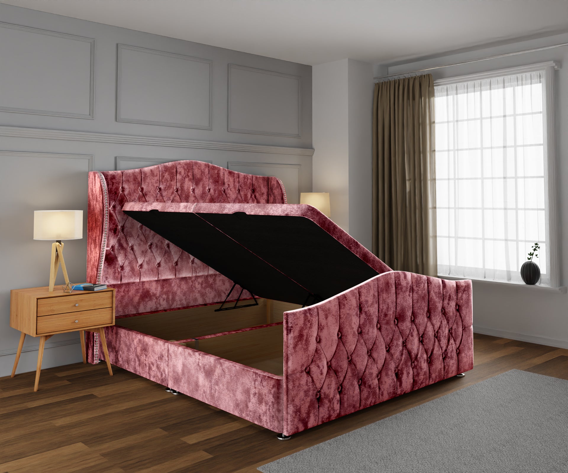 Marylebone Ottoman Storage Divan Bed Base And Headboard With Footboard