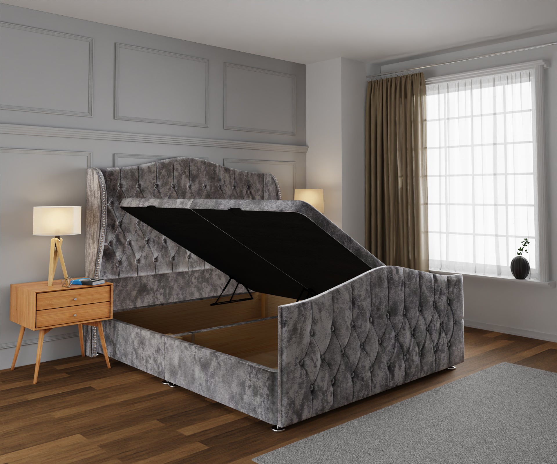 Marylebone Ottoman Storage Divan Bed Base And Headboard With Footboard