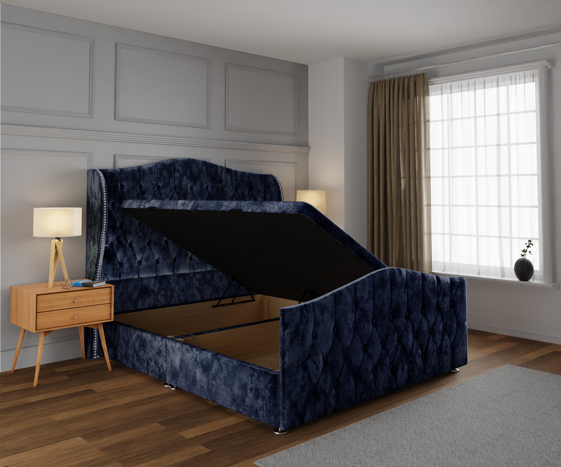 Marylebone Ottoman Storage Divan Bed Base And Headboard With Footboard