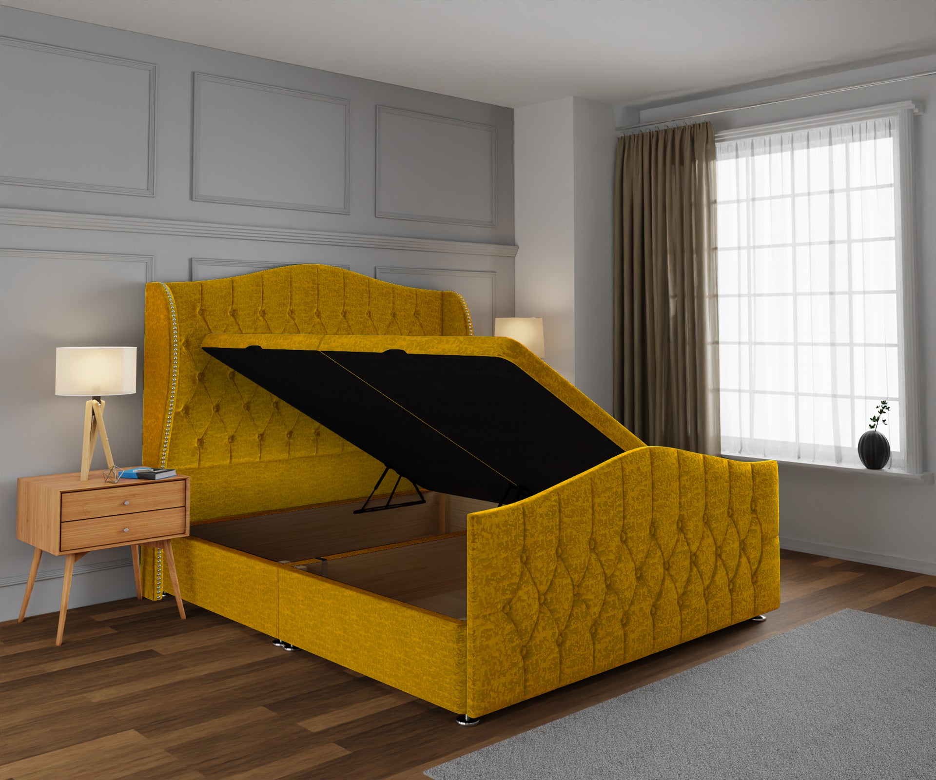 Marylebone Ottoman Storage Divan Bed Base And Headboard With Footboard