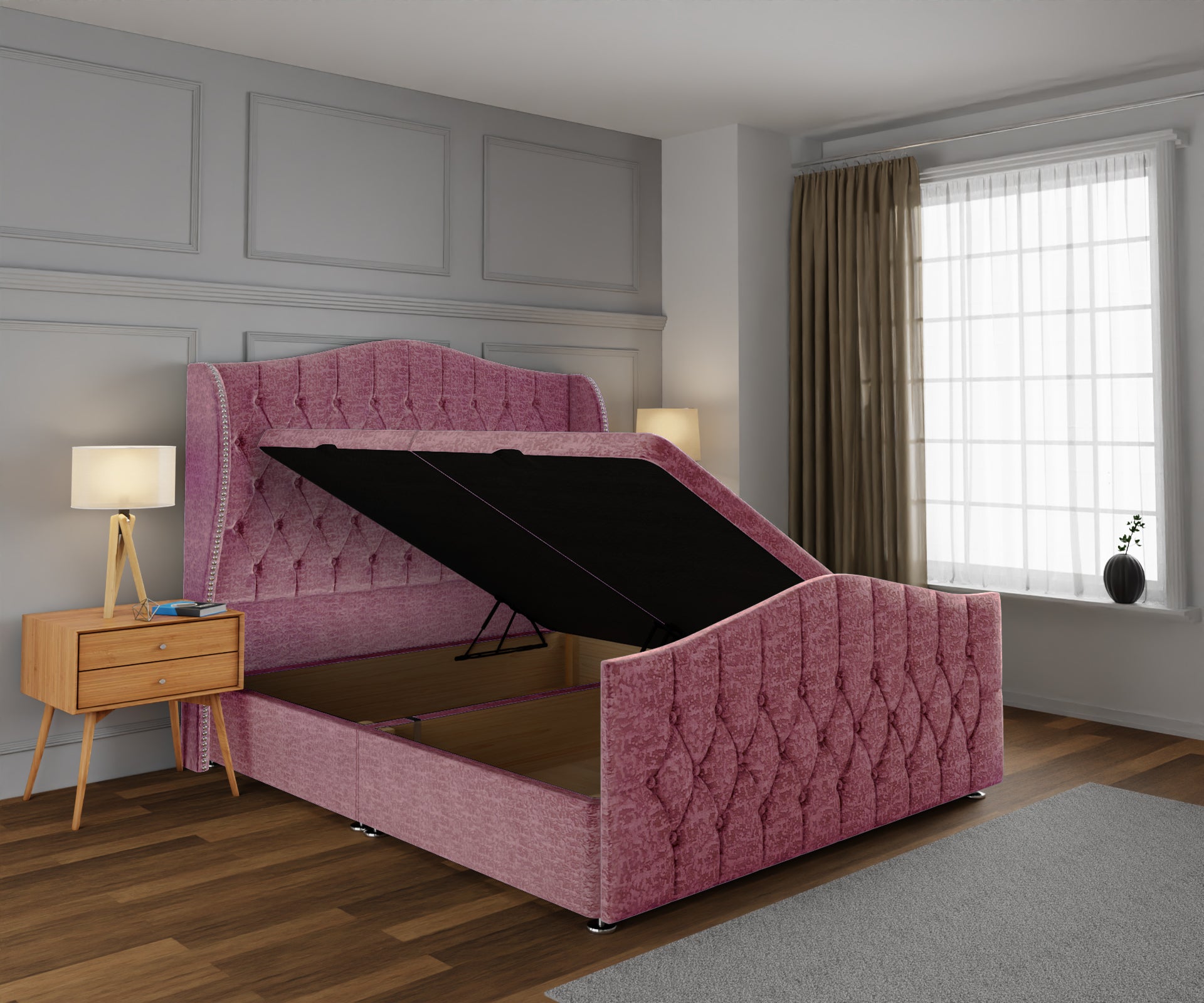 Marylebone Ottoman Storage Divan Bed Base And Headboard With Footboard