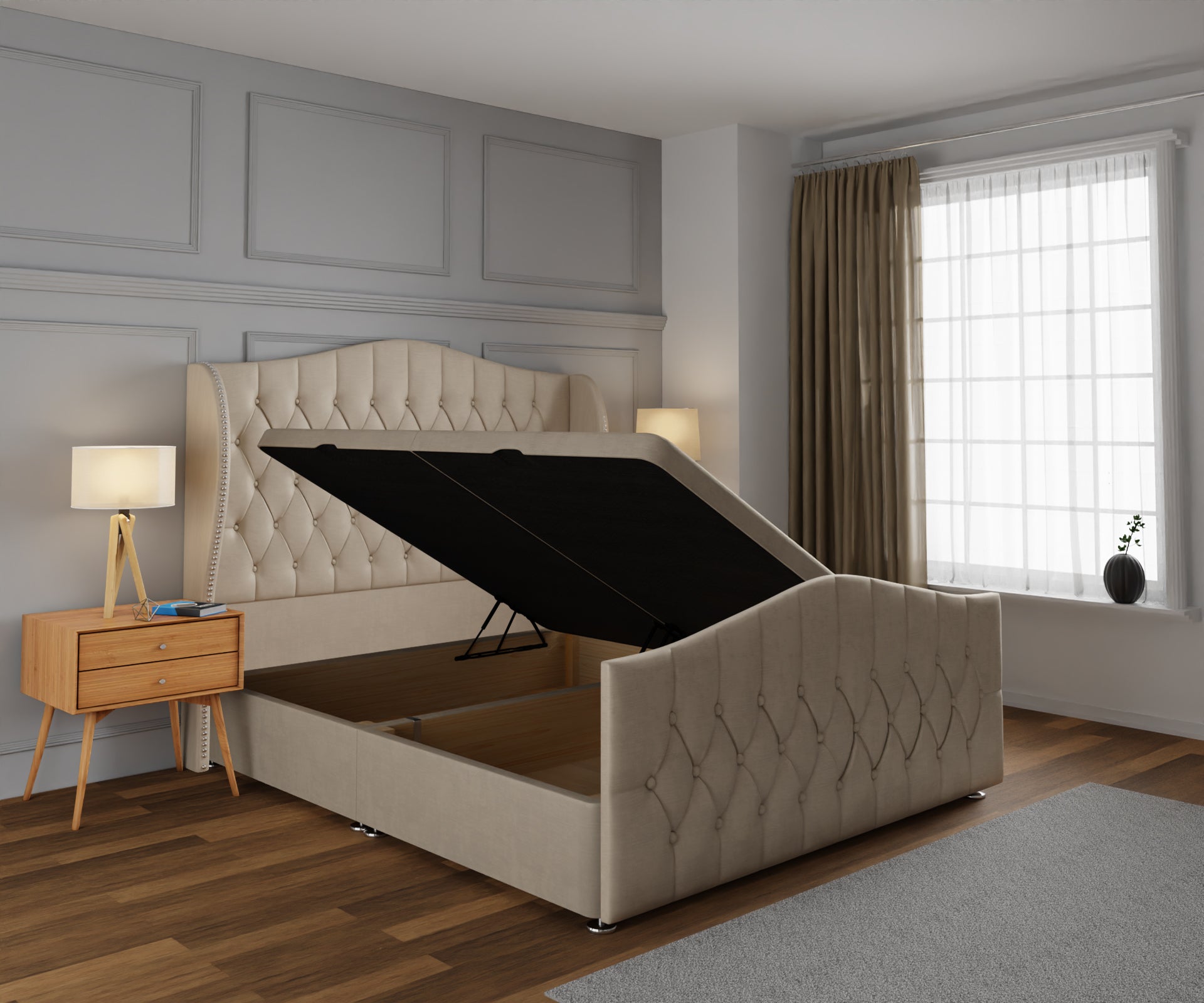 Marylebone Ottoman Storage Divan Bed Base And Headboard With Footboard