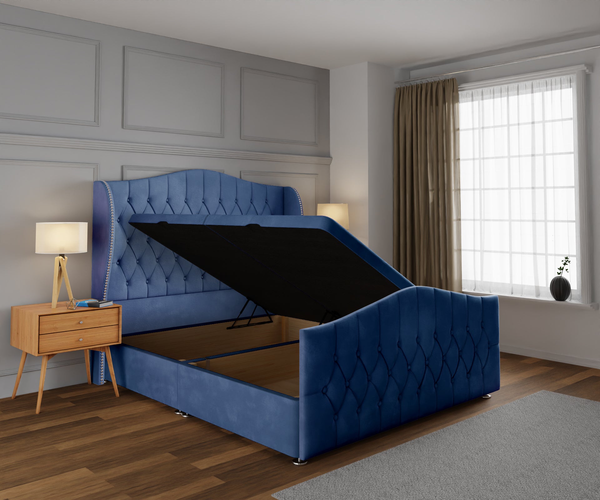 Marylebone Ottoman Storage Divan Bed Base And Headboard With Footboard